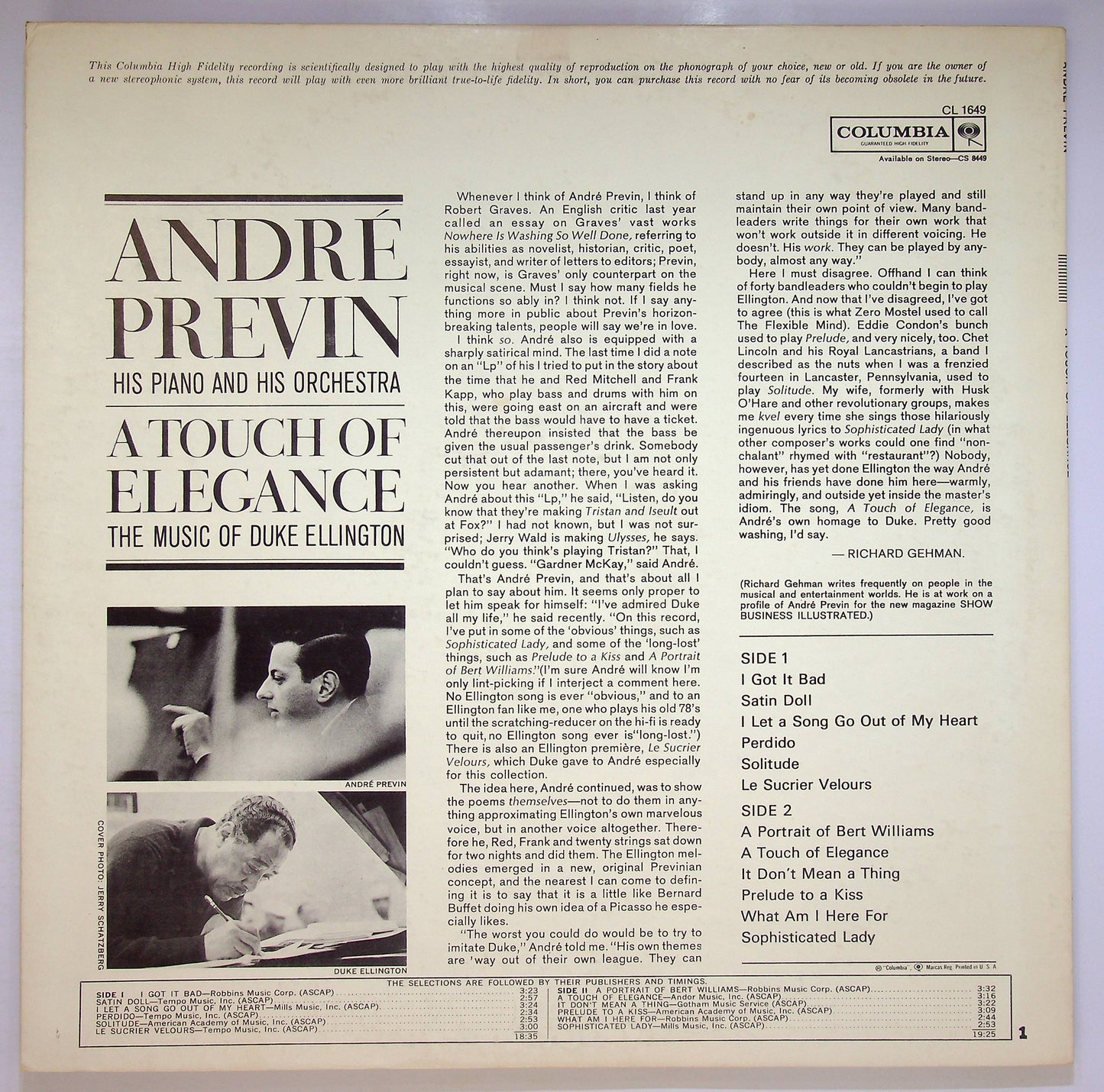 EBOND A Touch Of Elegance: The Music Of Duke Ellington Vinile V074121