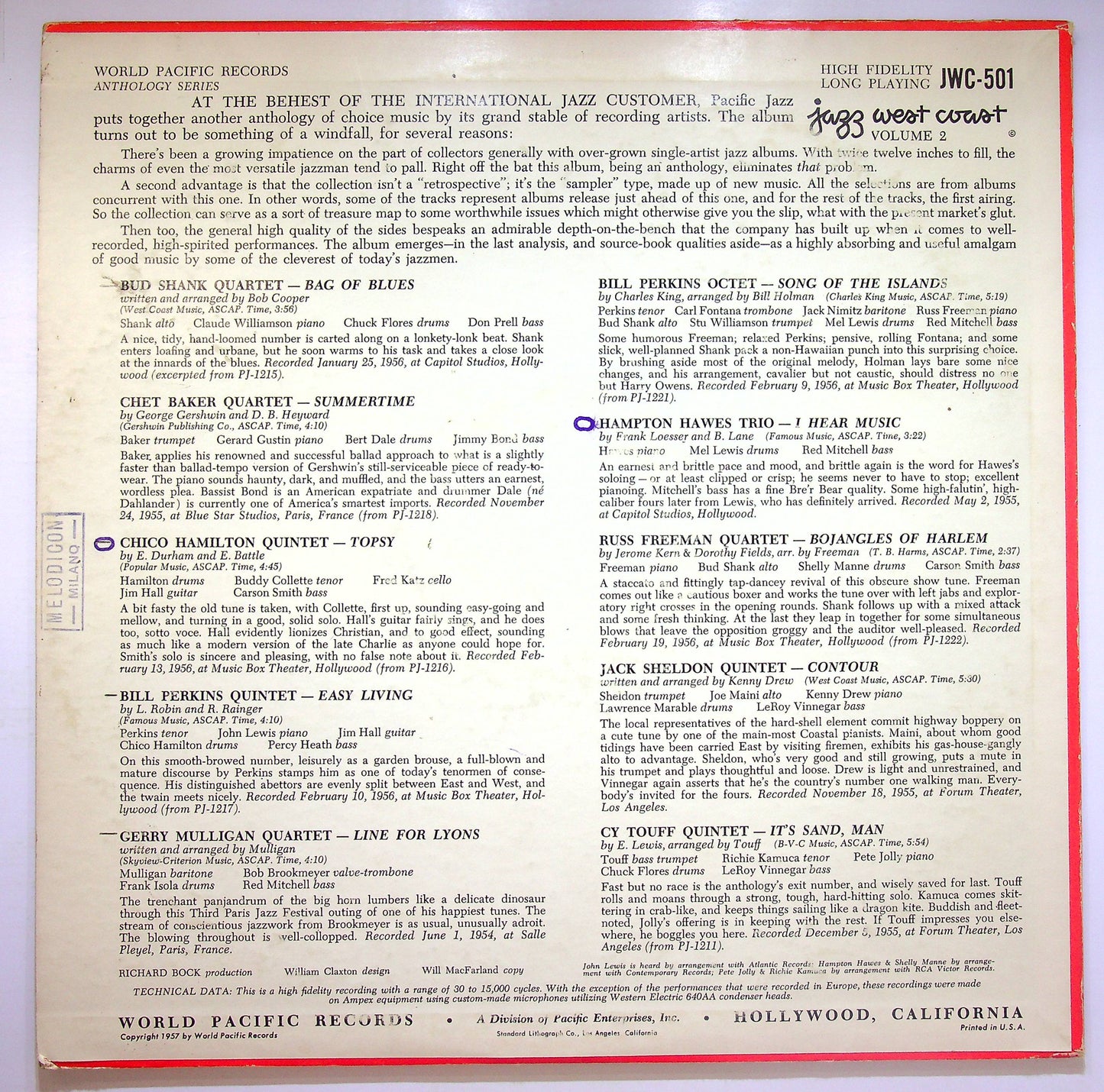 EBOND Various - Jazz West Coast, Vol. 2 Vinile V074143