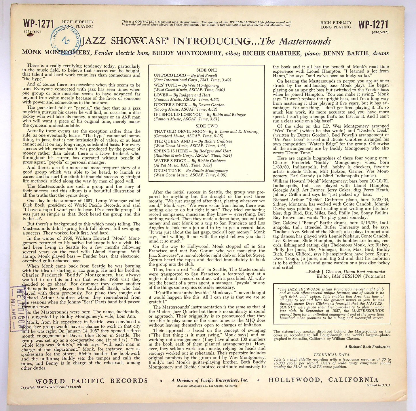 EBOND Jazz Showcase Introducing The Mastersounds Vinile V075004