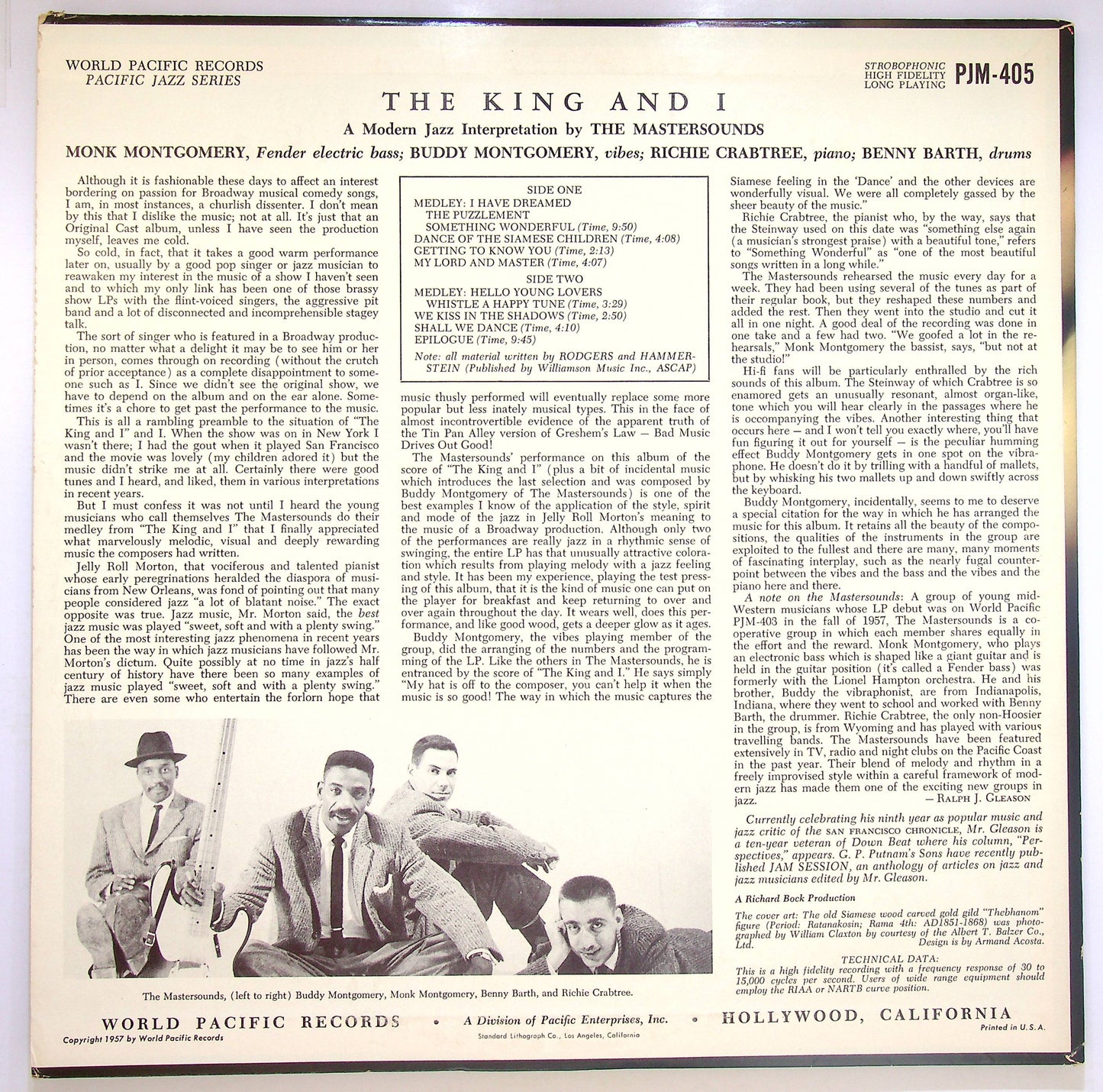 EBOND The Mastersounds - The King And I Vinile V075005
