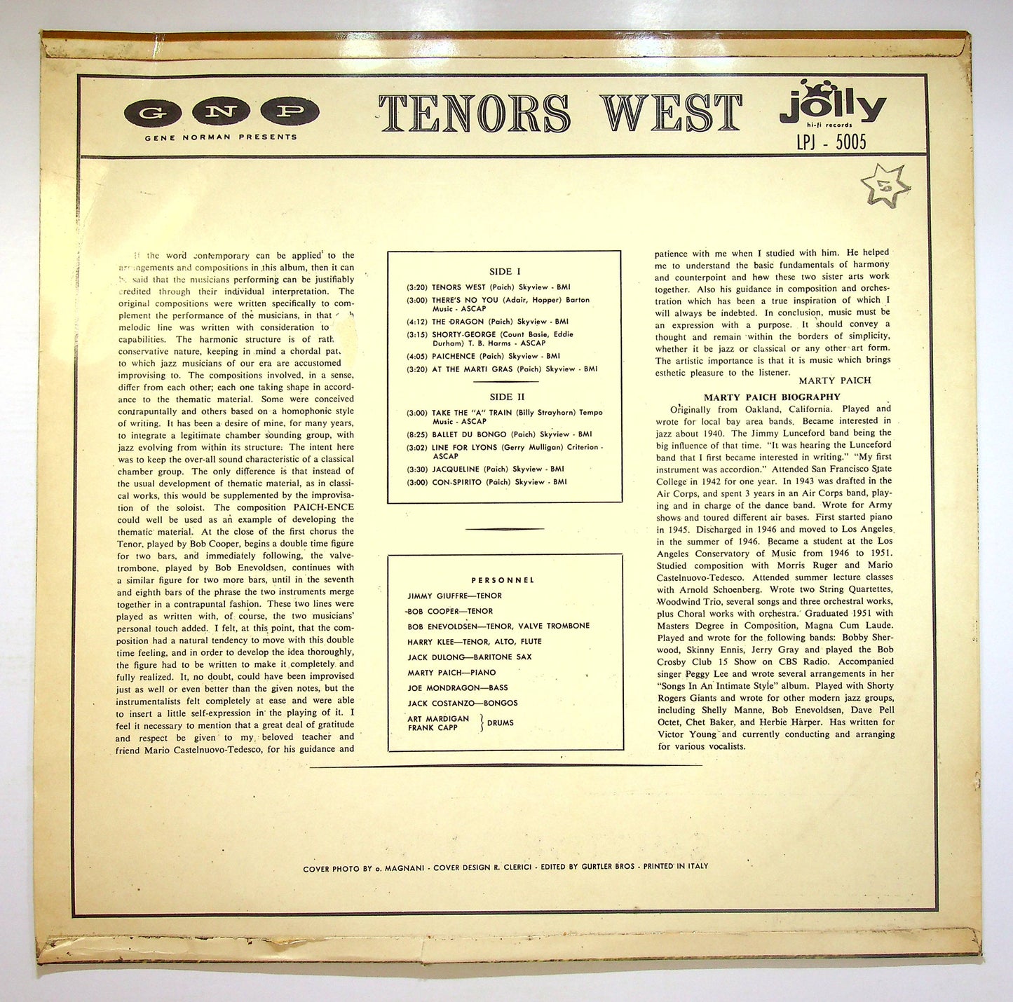 EBOND Jimmy Giuffre, Bob Cooper - Tenors West Vinile V075030