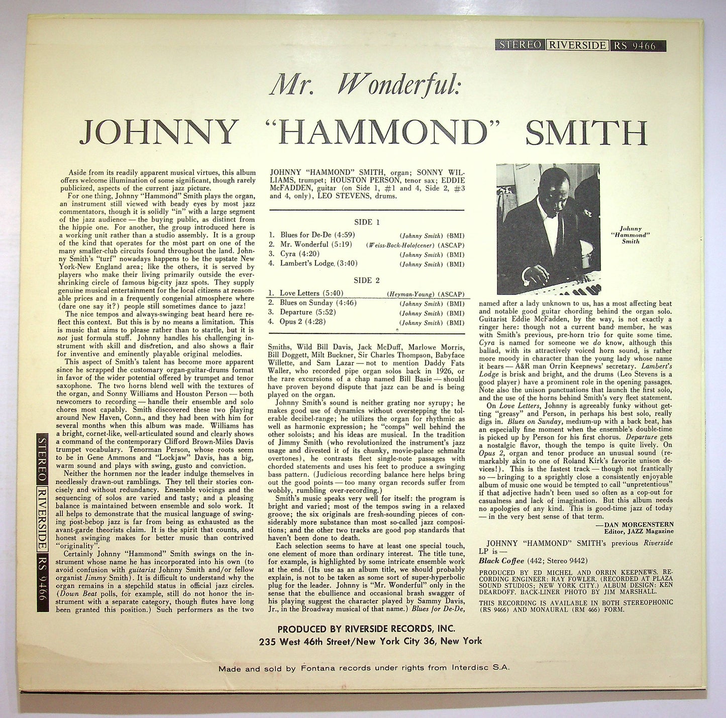 EBOND Johnny ''Hammond'' Smith - Mr. Wonderful Vinile V075035