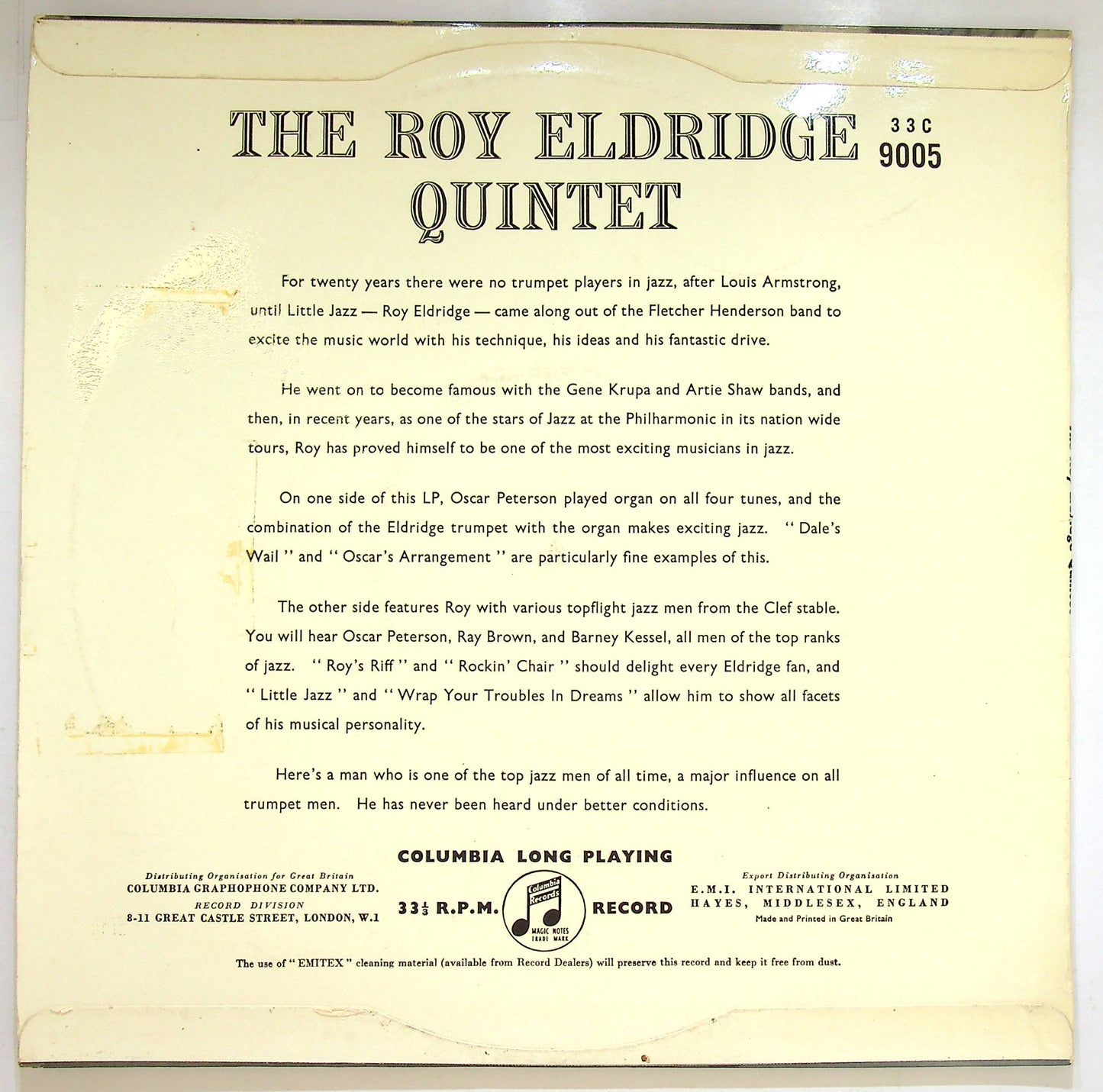EBOND The Roy Eldridge Quintet - The Roy Eldridge Quintet Vinile V075067