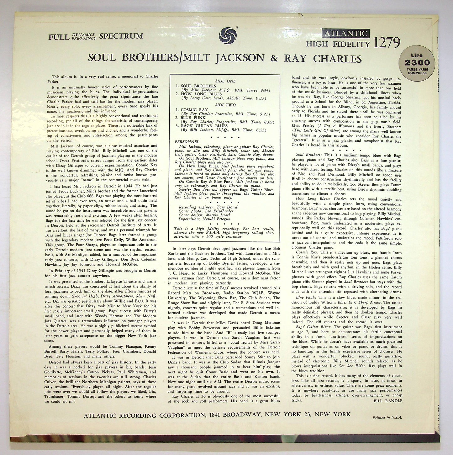 EBOND Milt Jackson & Ray Charles - Soul Brothers Vinile V075104