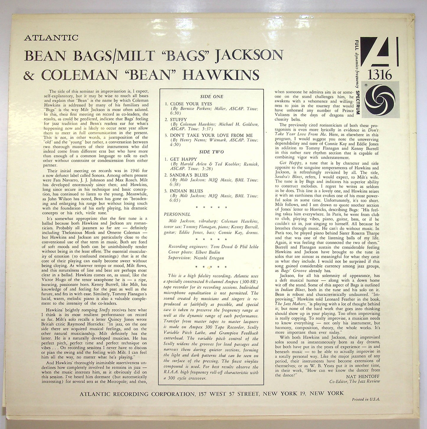 EBOND Milt Jackson / Coleman Hawkins - Bean Bags (Deep Groove) Vinile V075105