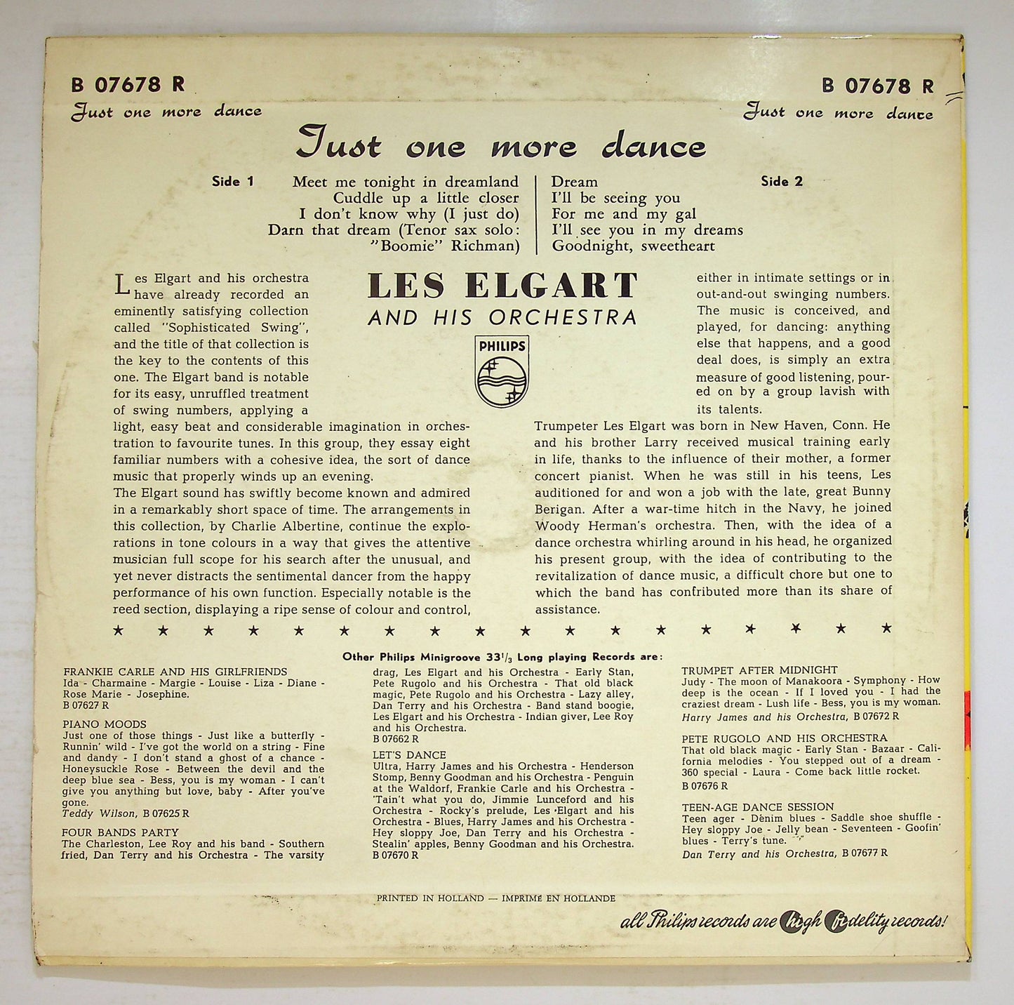 EBOND Les Elgart E La Sua Orchestra - Just One More Dance Vinile V076015