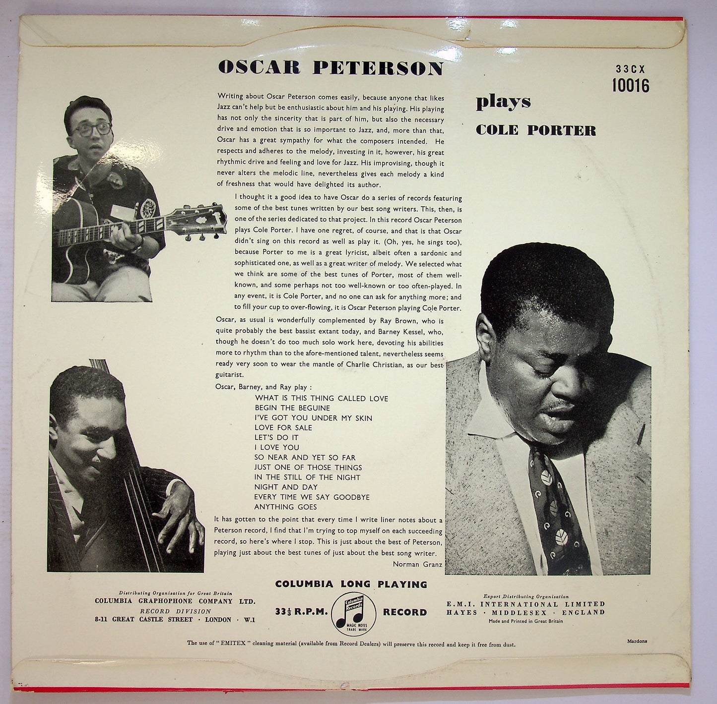 EBOND Oscar Peterson - Oscar Peterson Plays Cole Porter Vinile V076018