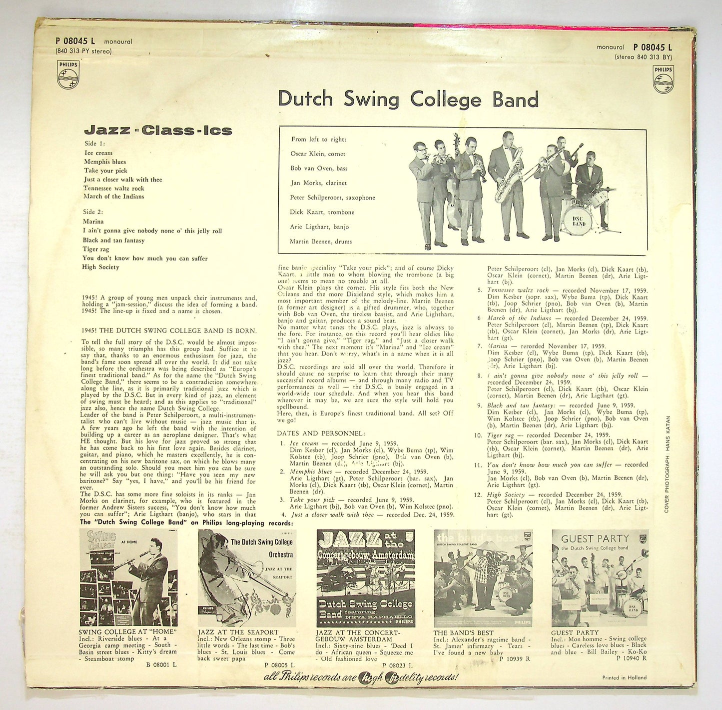 EBOND The Dutch Swing College Band - Jazz Classics Vinile V076020