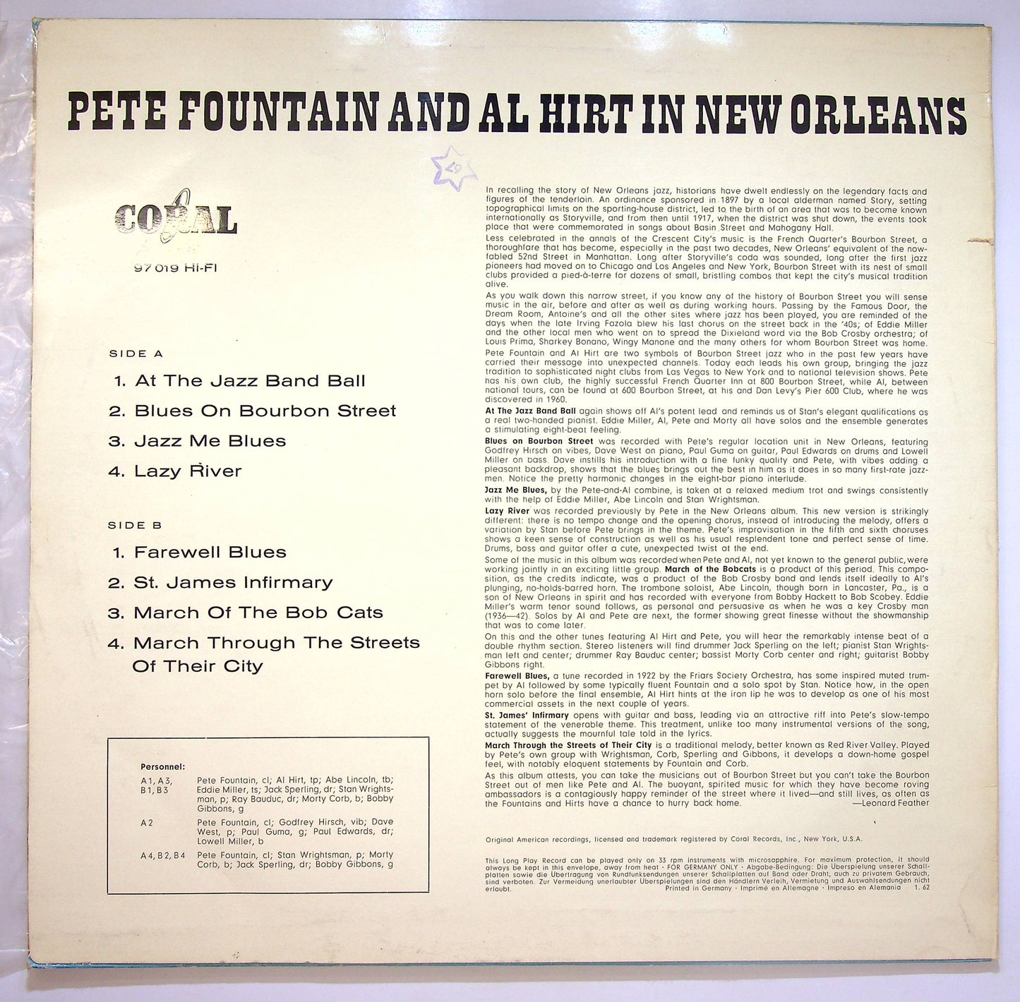 EBOND Pete Fountain And Al Hirt In New Orleans Vinile V076022