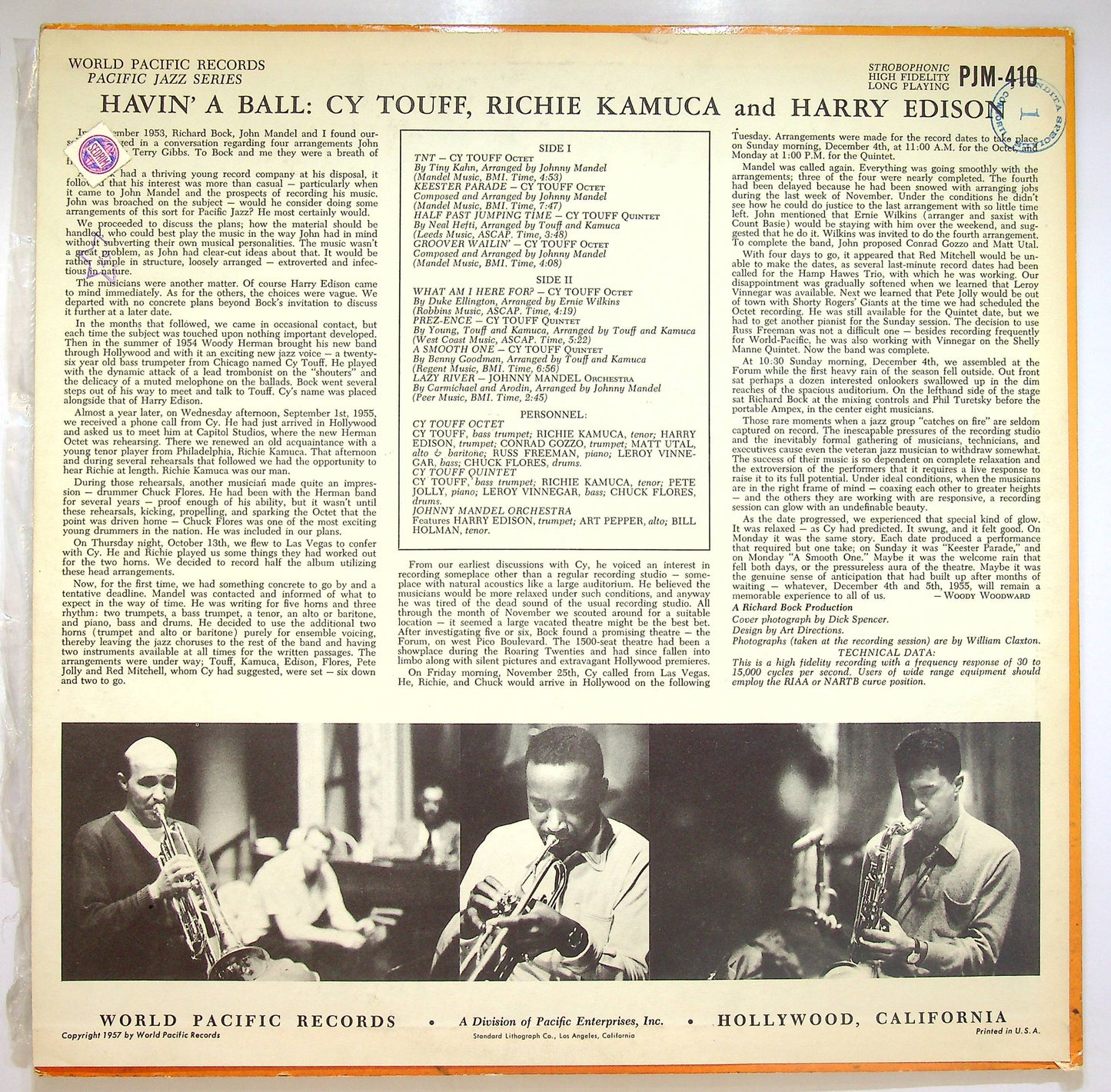 EBOND Cy Touff - Richie Kamuca - Harry Edison - Havin' A Ball Vinile V076028