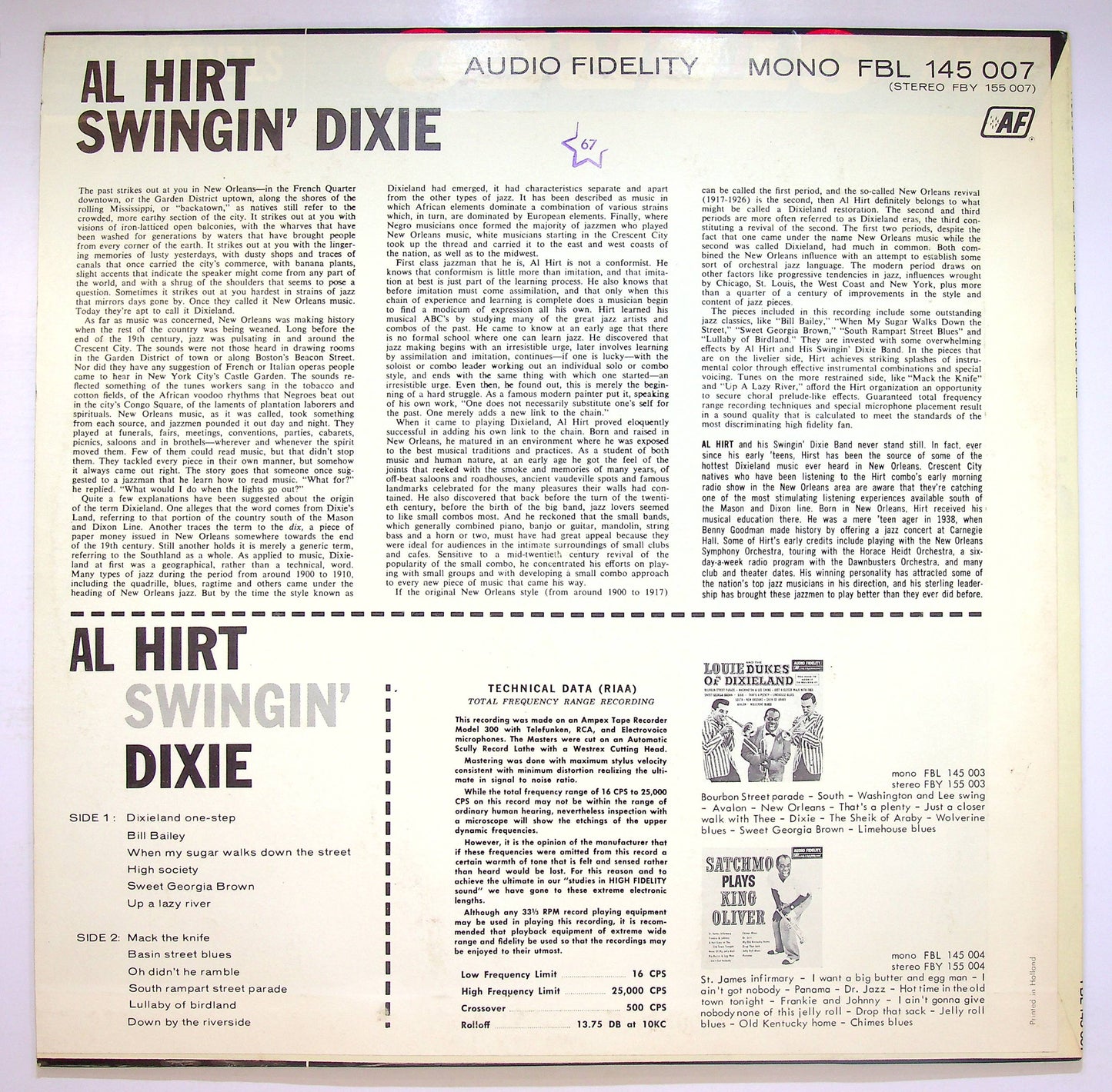 EBOND Al Hirt - Swingin' Dixie Vinile V076029