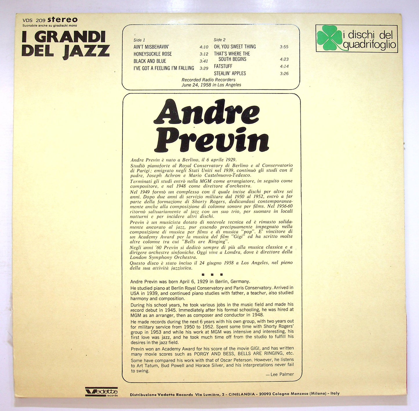 EBOND Andre Previn - Andre Previn Vinile V076034