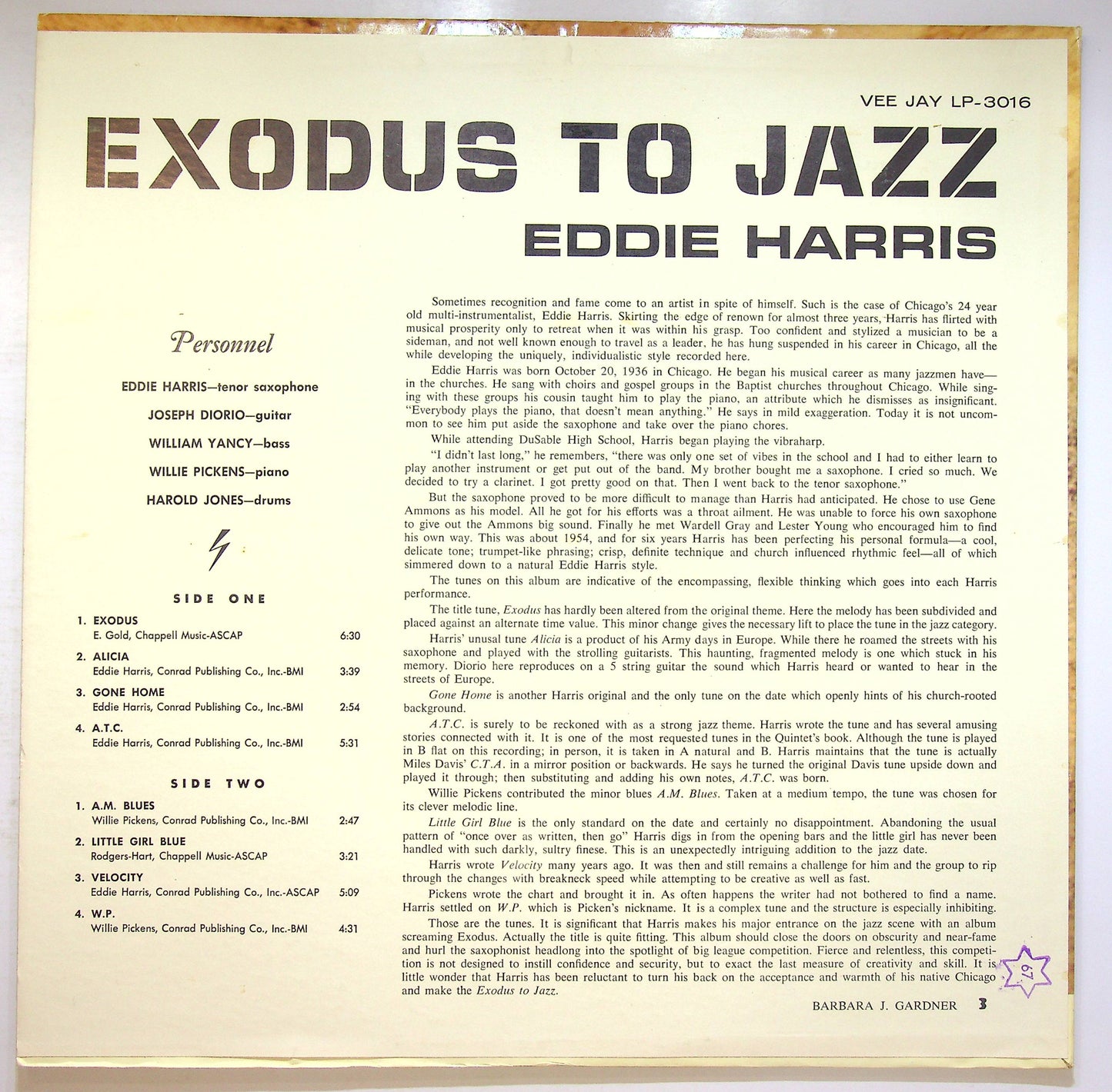 EBOND Eddie Harris - Exodus To Jazz Vinile V076044