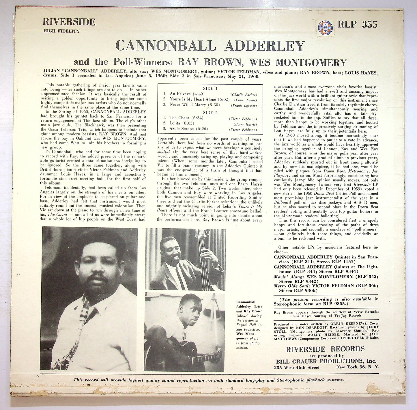 EBOND Cannonball Adderley And The Poll-Winners Vinile V076048