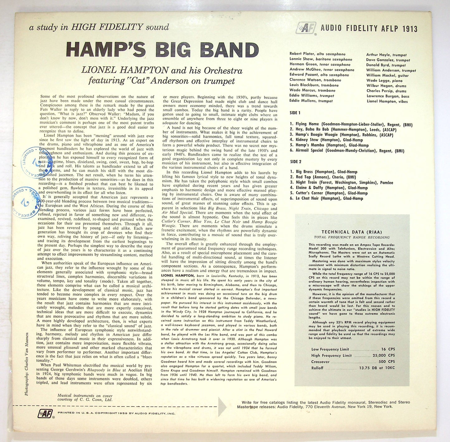 EBOND Lionel Hampton And His Orchestra - Hamp's Big Band Vinile V076056