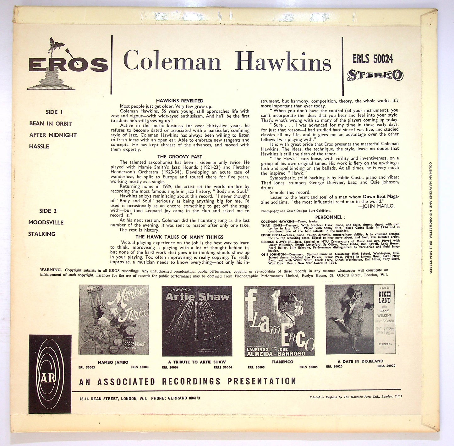 EBOND Coleman Hawkins - Coleman Hawkins And His Orchestra Vinile V076057