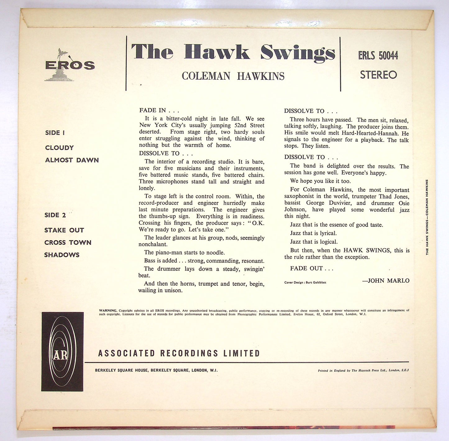 EBOND Coleman Hawkins - The Hawk Swings Vinile V076058