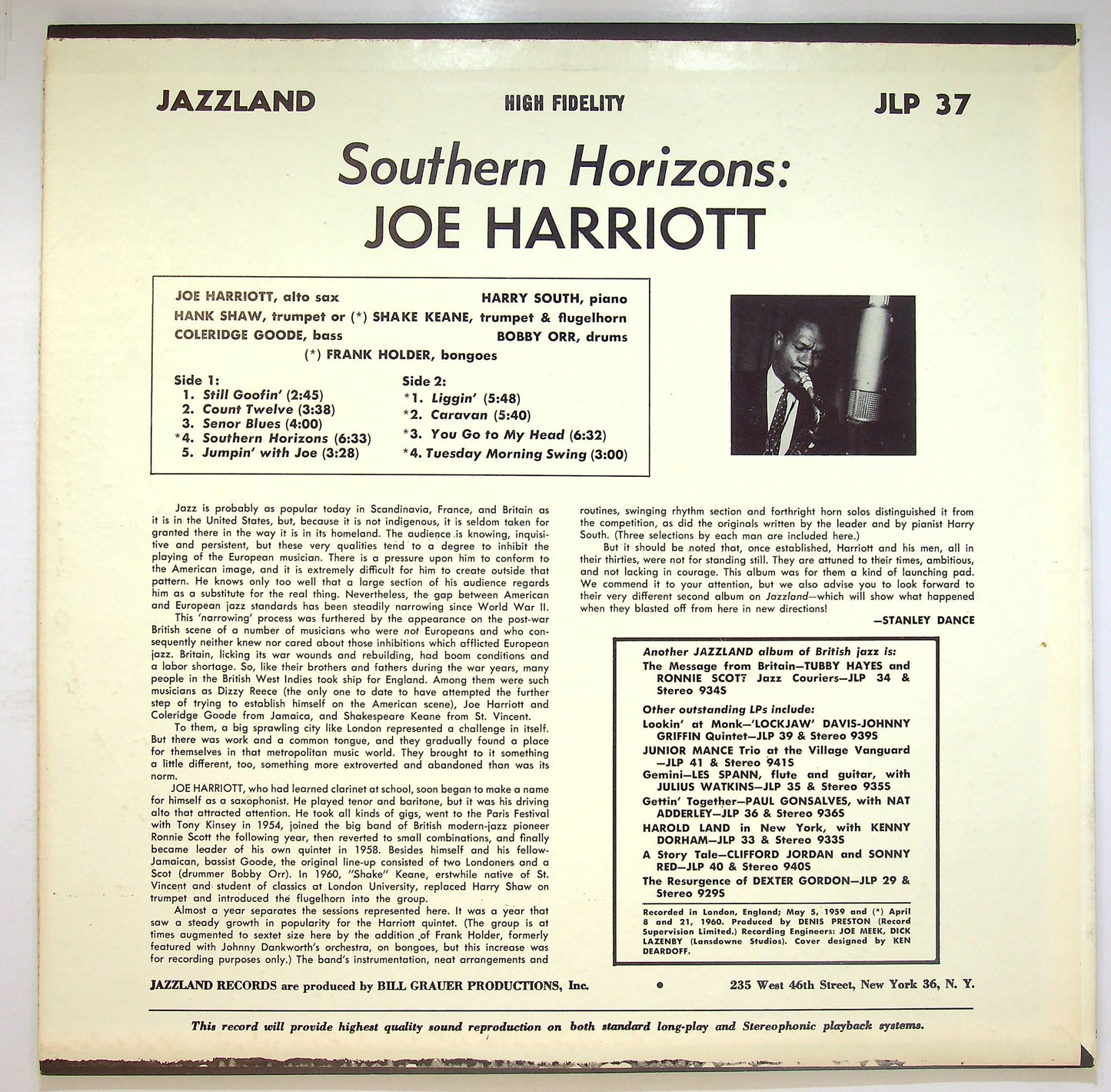 EBOND Joe Harriott Quintet And Sextet - Southern Horizons Vinile V076059