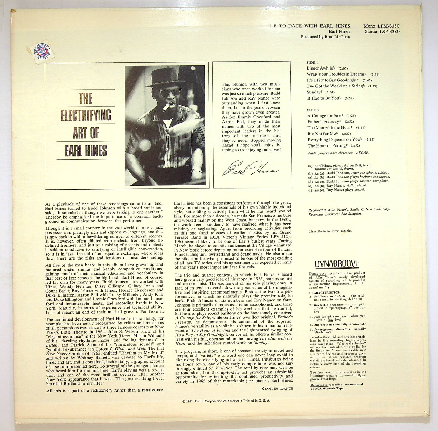EBOND Earl Hines - Up To Date With Earl Hines Vinile V076061