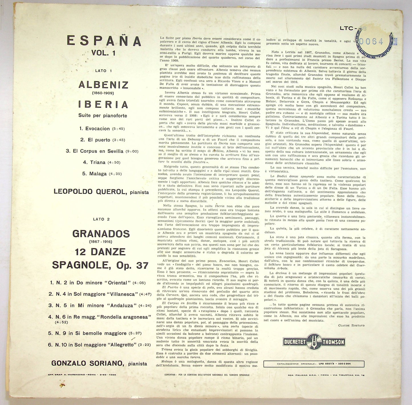 EBOND Espana Vol. 2 (Suite Espanola / Danzas Fantasticas) Vinile V076064