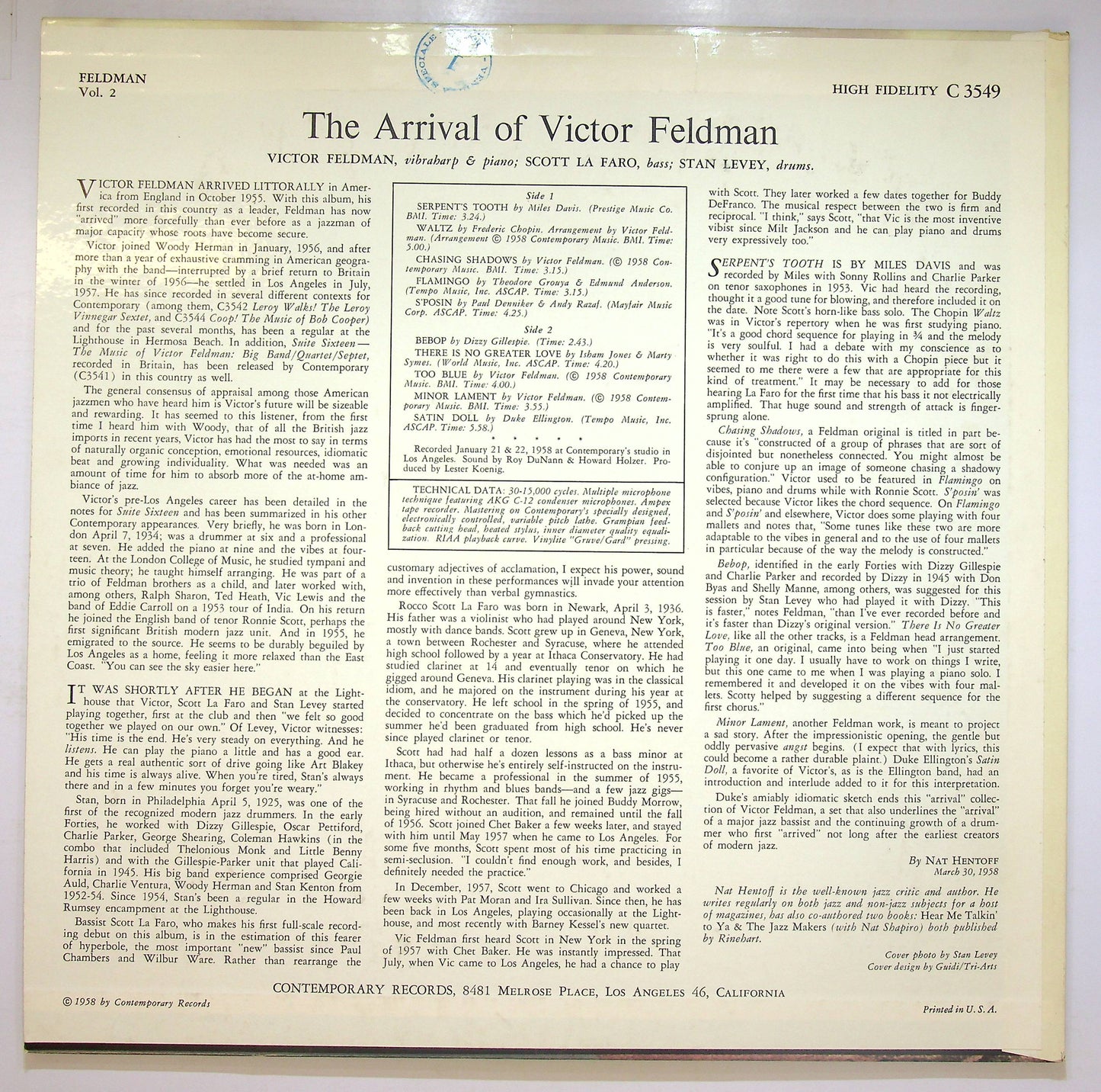 EBOND Victor Feldman - The Arrival of Victor Feldman Vinile V076098