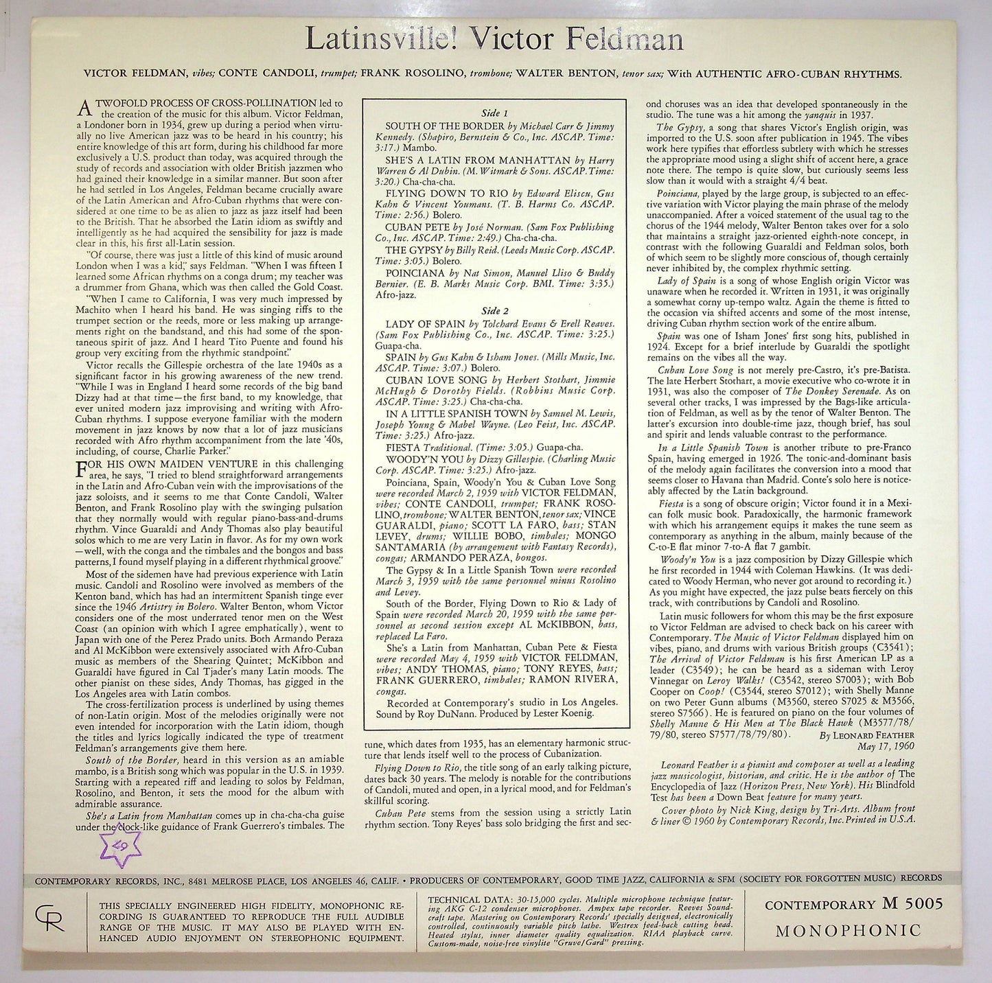 EBOND Victor Feldman - Latinsville! Vinile V076099