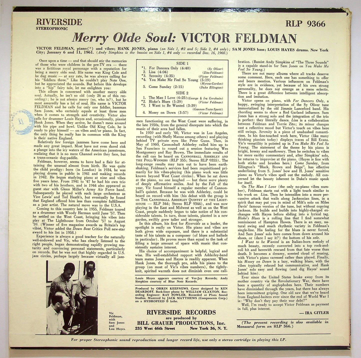 EBOND Victor Feldman - Merry Olde Soul Vinile V076100