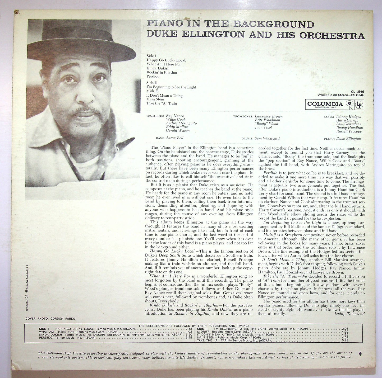 EBOND Duke Ellington And His Orchestra - Piano In The Background Vinile V076114
