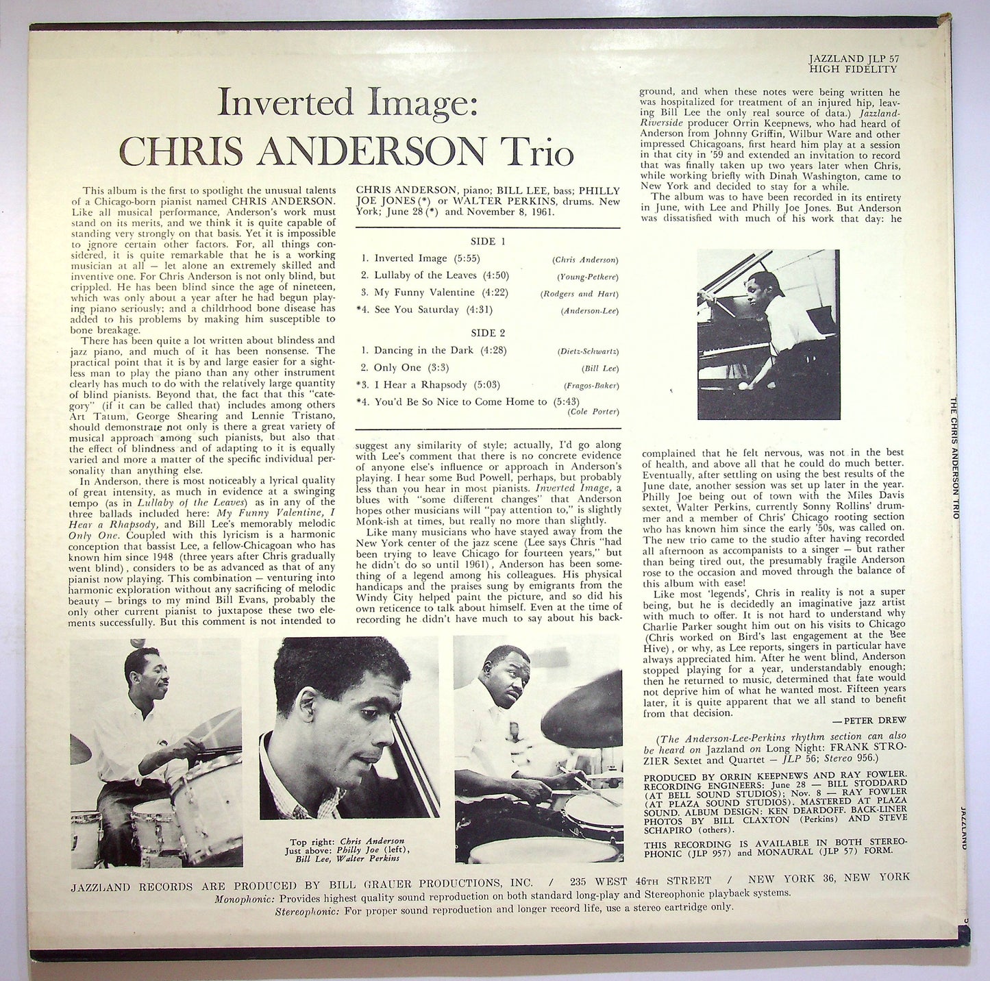 EBOND The Chris Anderson Trio - Inverted Image Vinile V076117