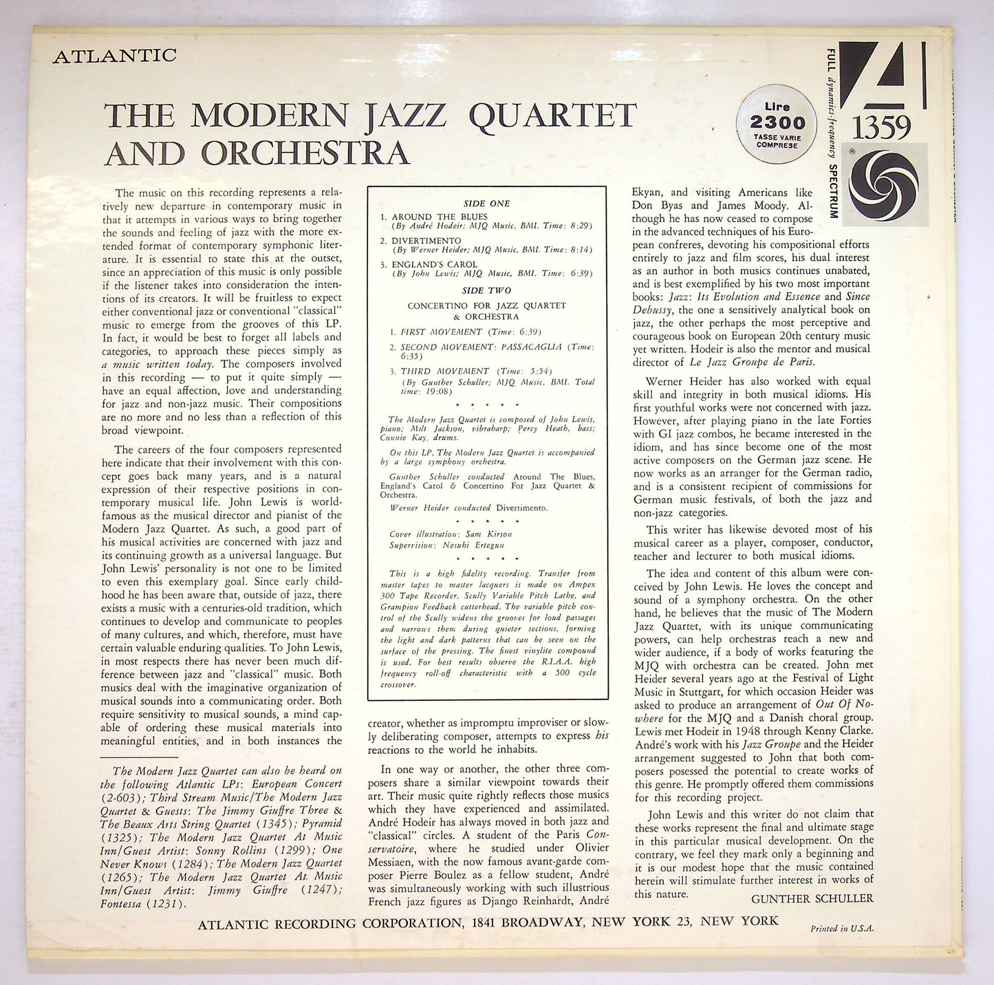 EBOND The Modern Jazz Quartet & Orchestra Vinile V076125