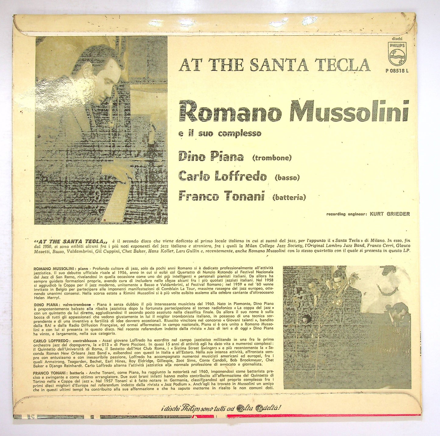 EBOND Romano Mussolini - At The Santa Tecla Vinile V076132