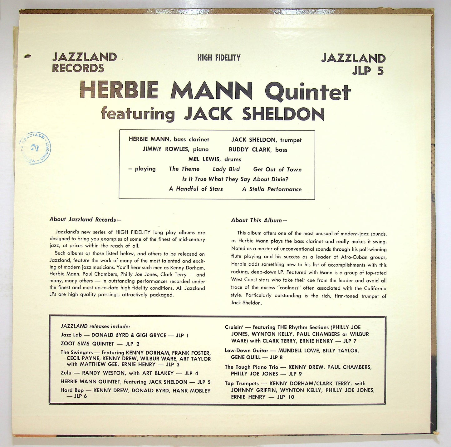 EBOND Herbie Mann Quintet Featuring Jack Sheldon Vinile V076139