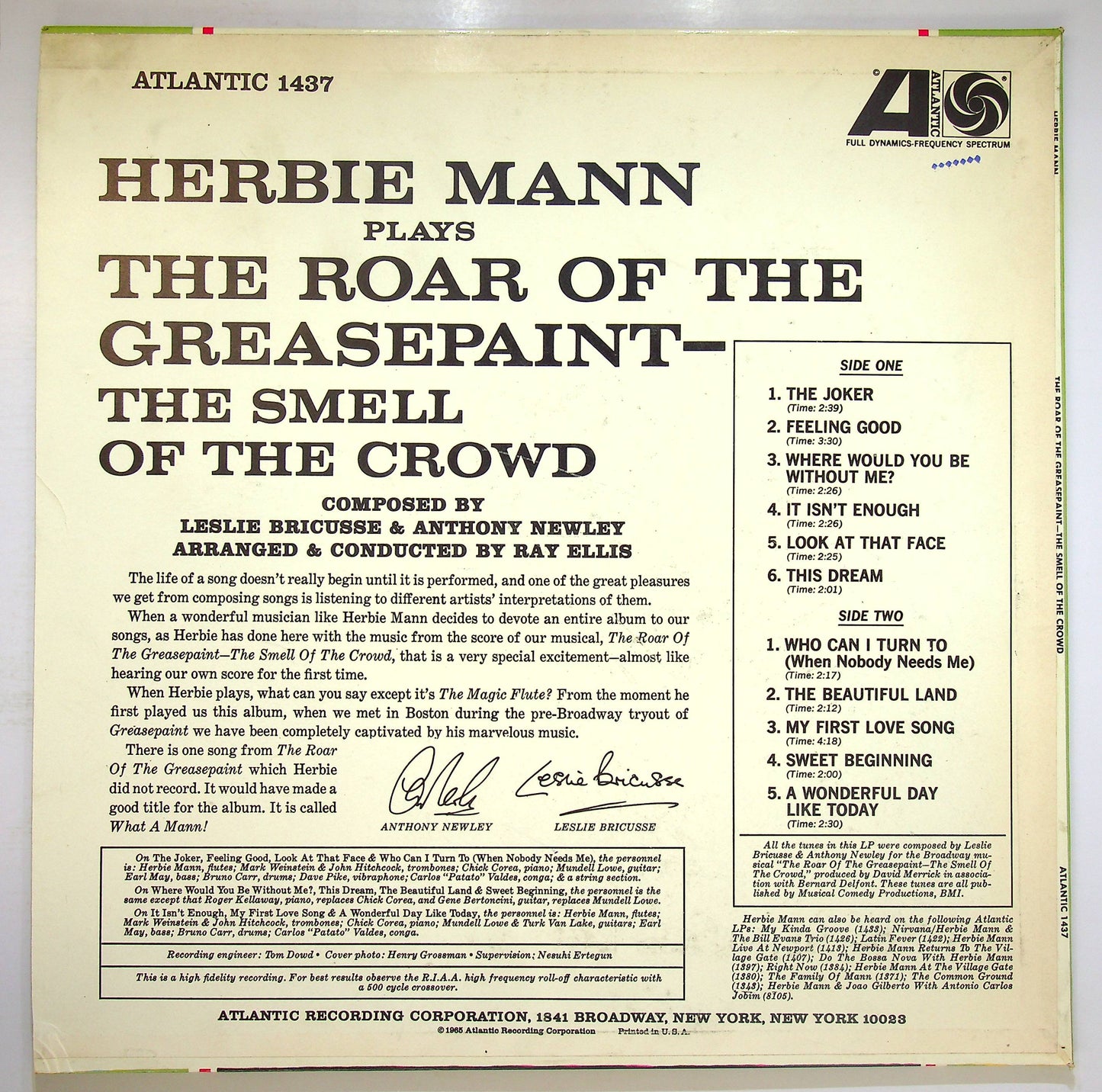 EBOND Herbie Mann - The Roar Of The Greasepaint Vinile V076142