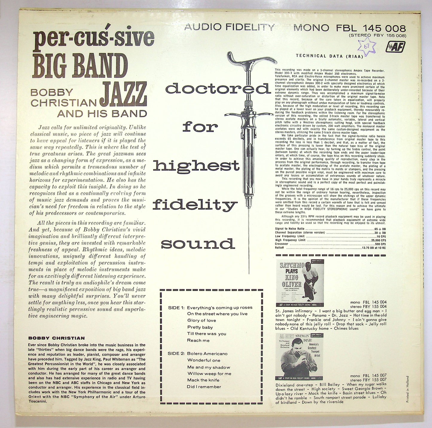 EBOND Bobby Christian And His Band - Percussive Big Band Jazz Vinile V076145
