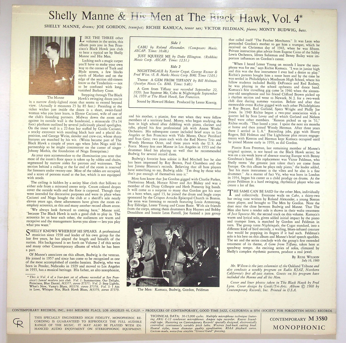 EBOND Shelly Manne & His Men - At The Black Hawk, Vol. 4 Vinile V076149