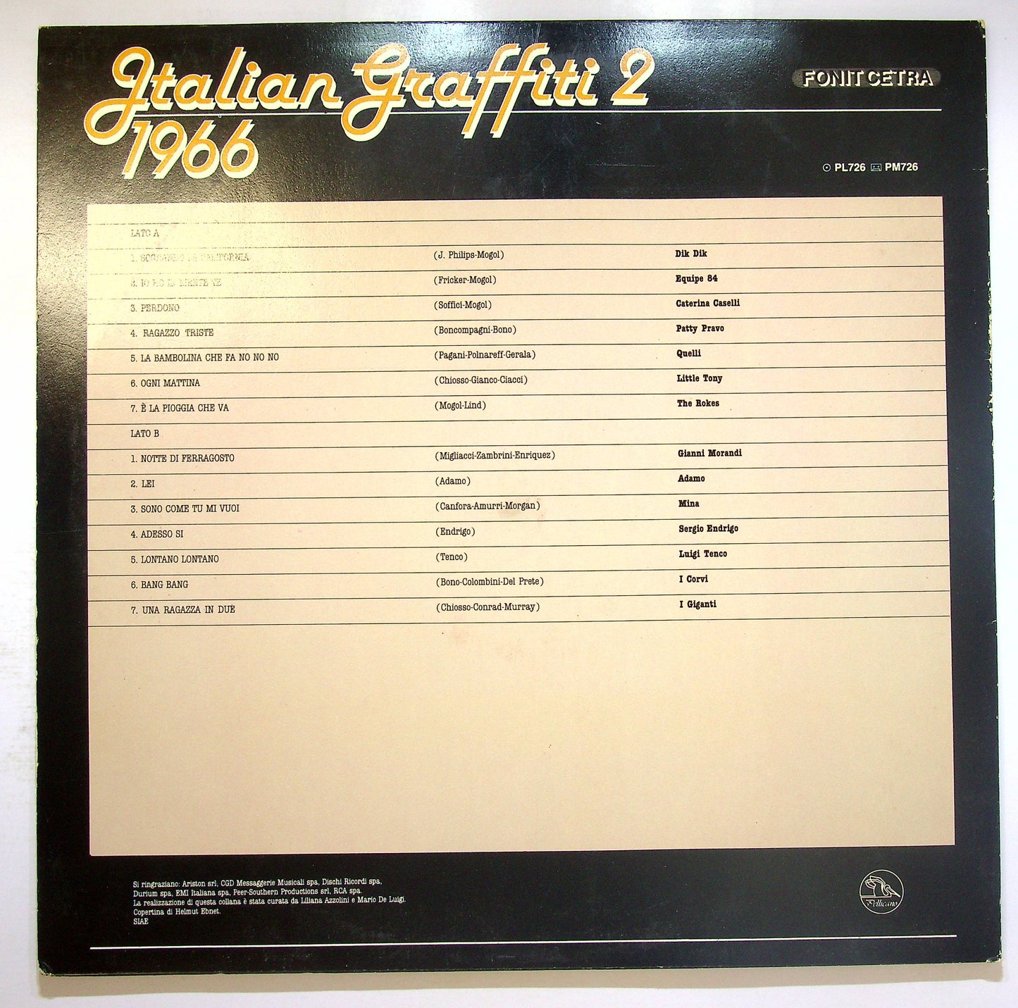 EBOND Various - Italian Graffiti 2 - 1966 Vinile V077003