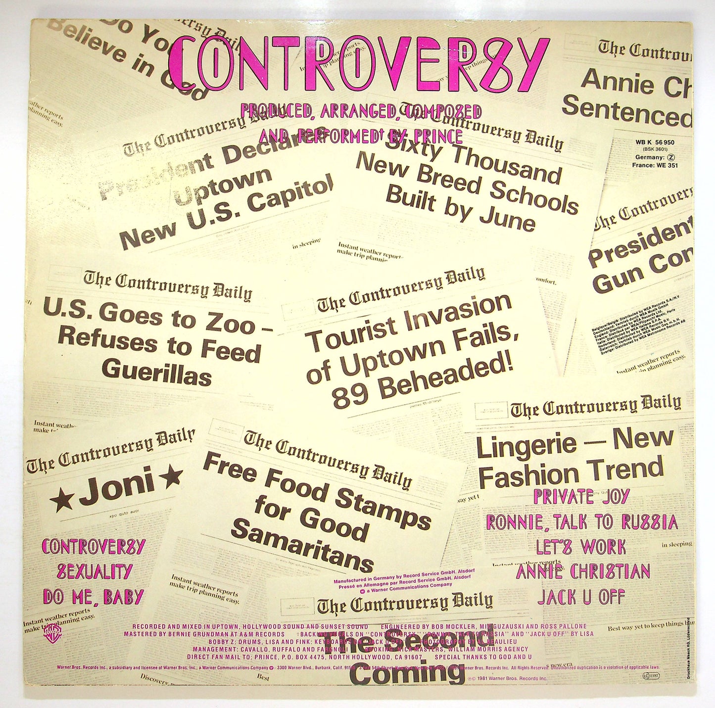 EBOND Prince - Controversy Vinile V077085