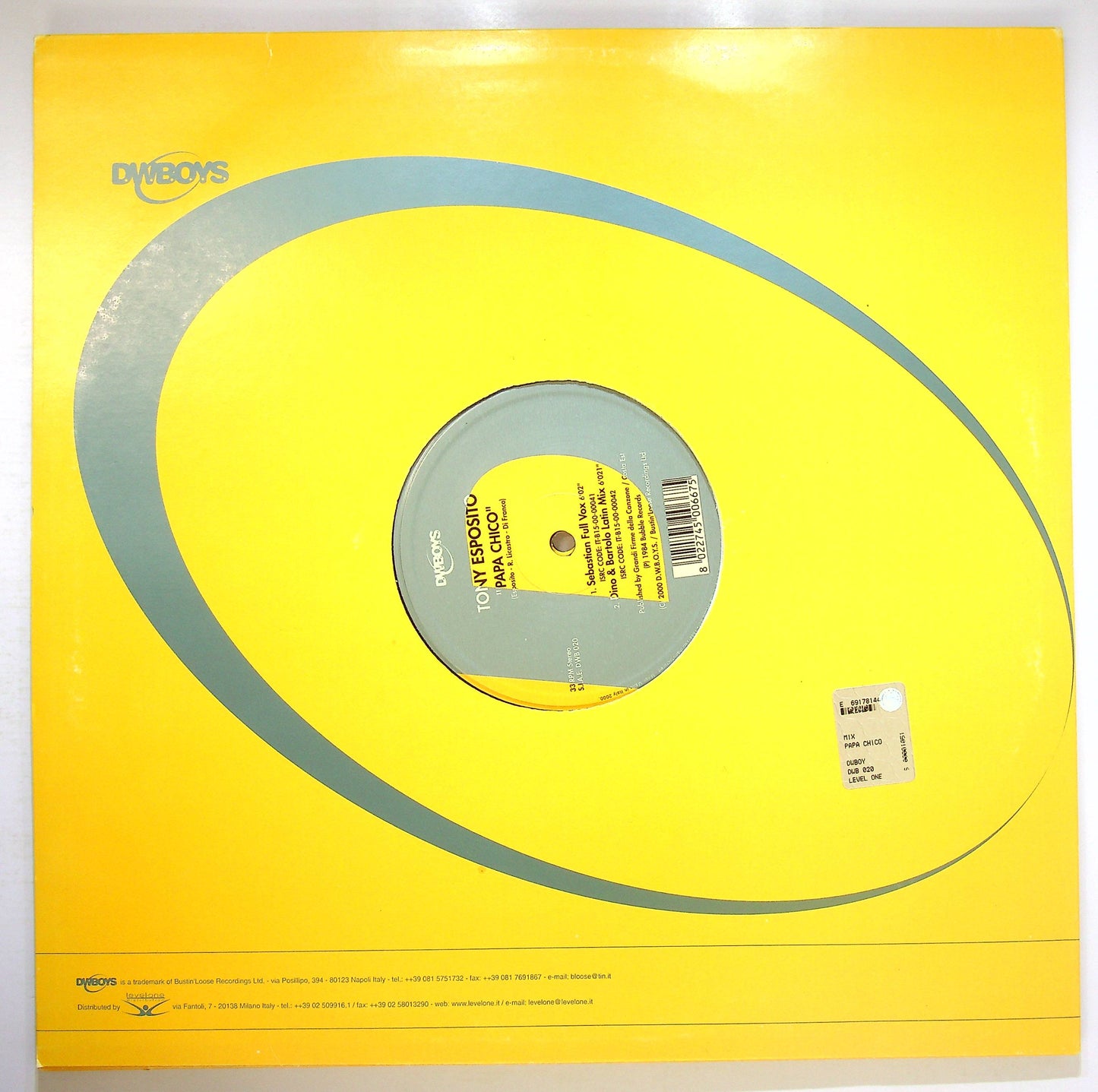 EBOND Tony Esposito - Papa Chico Vinile V078057