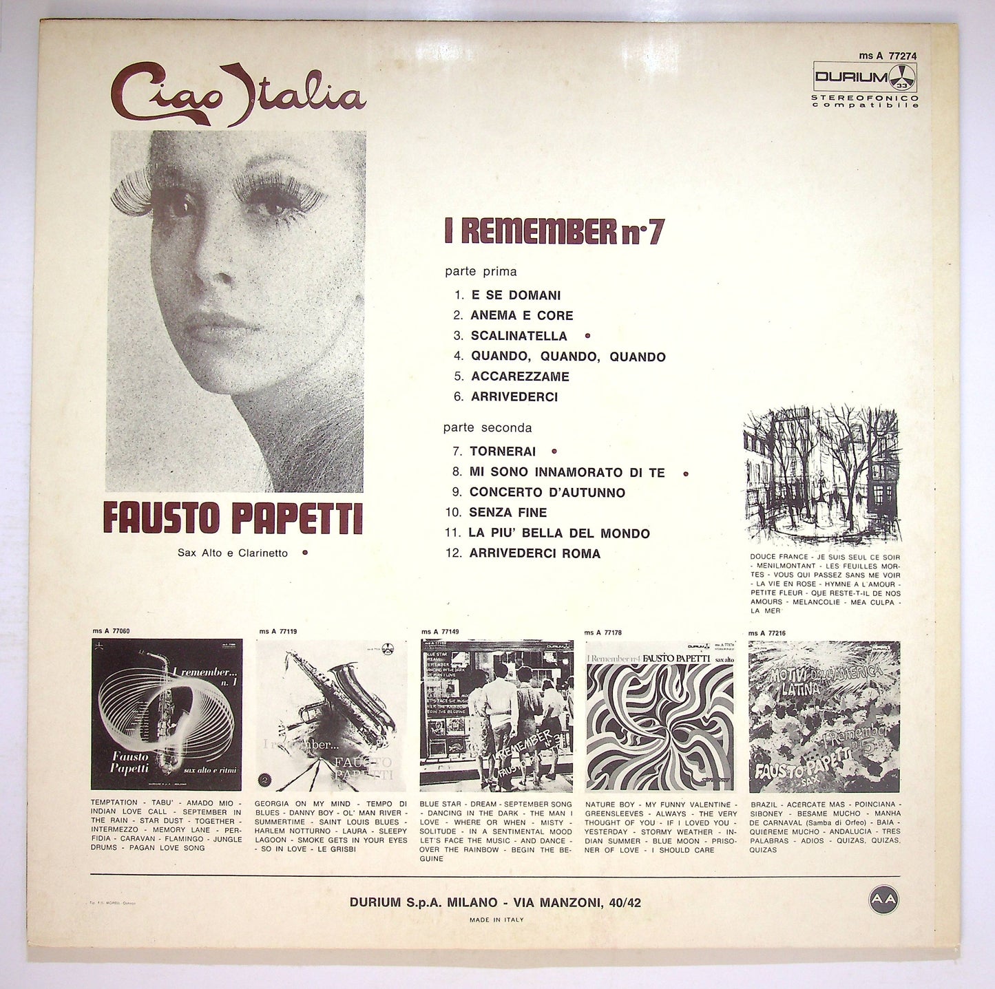 EBOND Fausto Papetti - I Remember N. 7: Ciao Italia Vinile V078131