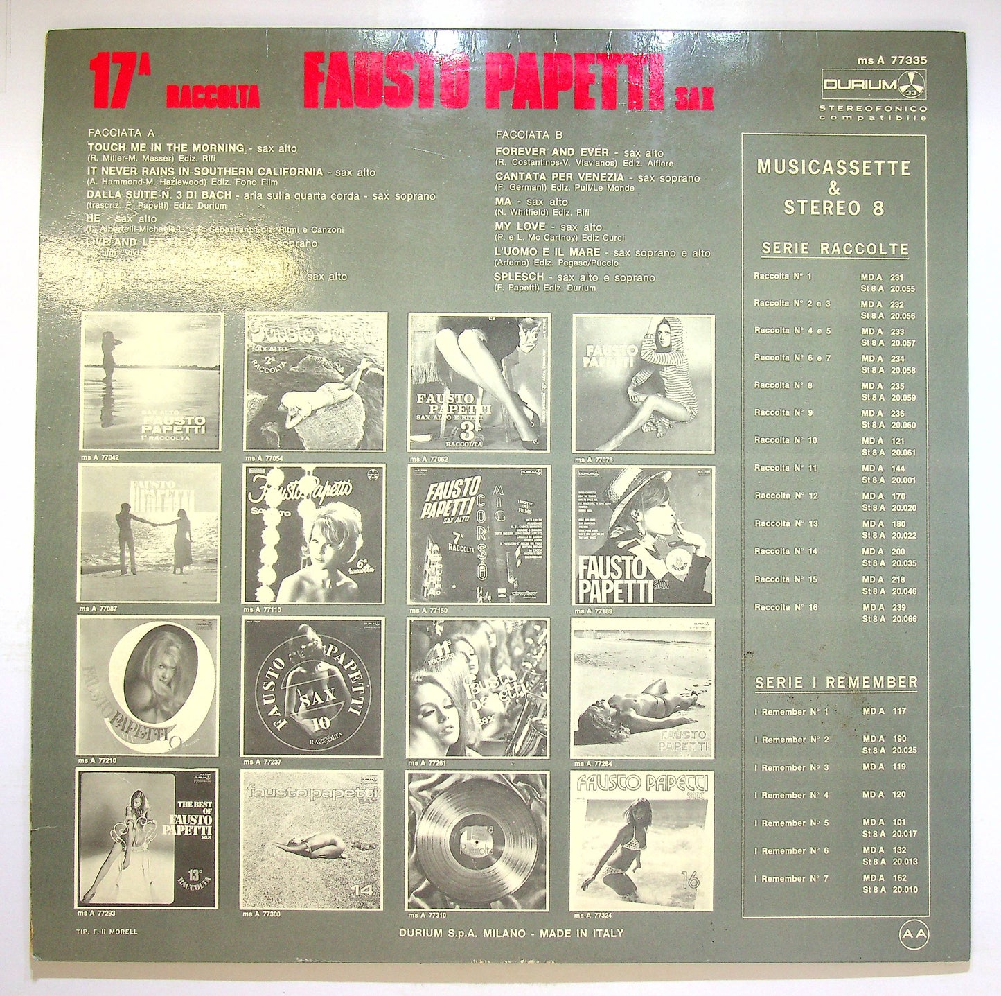 EBOND Fausto Papetti - 17a Raccolta Vinile V078138