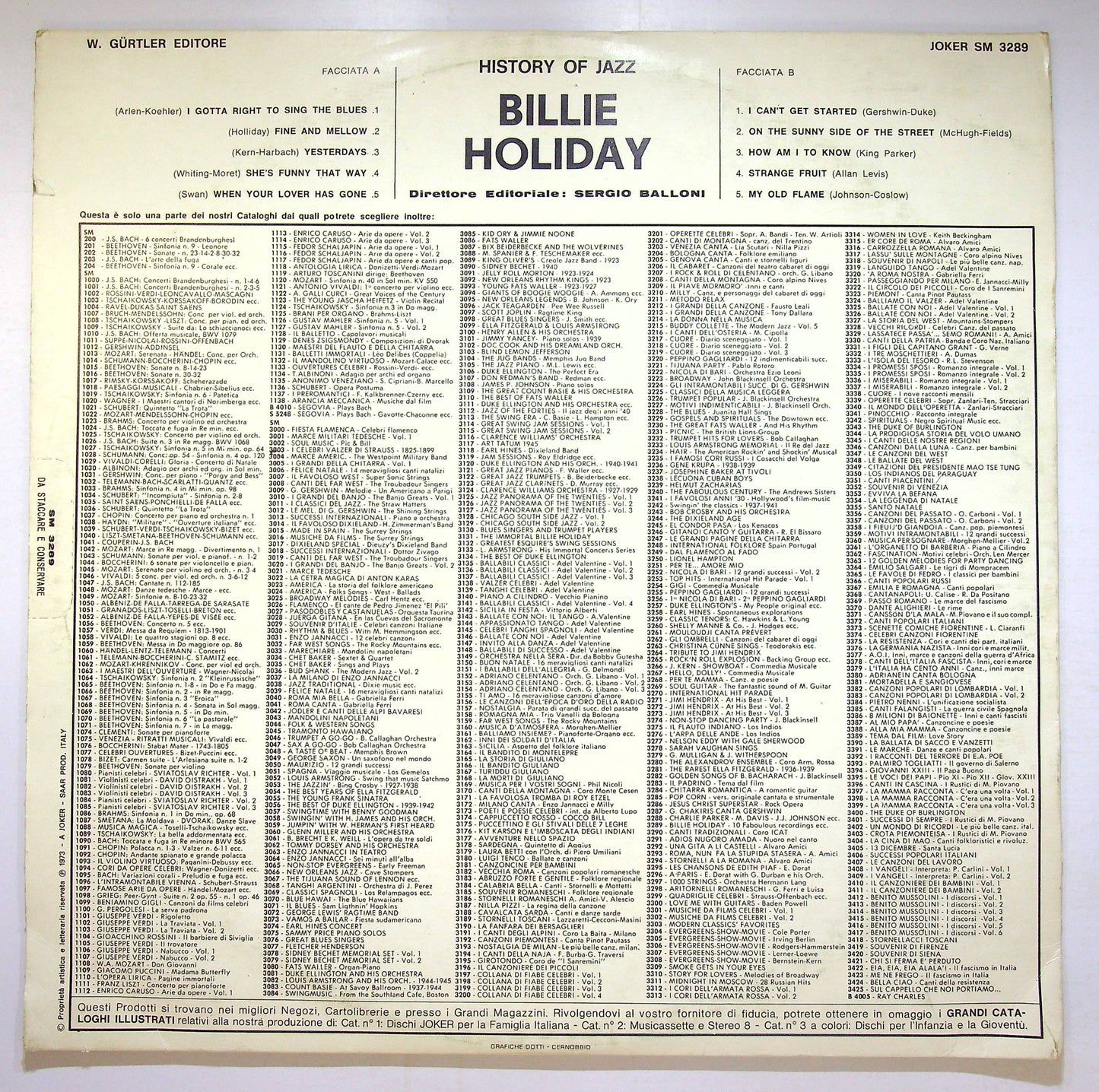 EBOND Billie Holiday - 10 Fabulous Recordings Of The Forties Vinile V080006