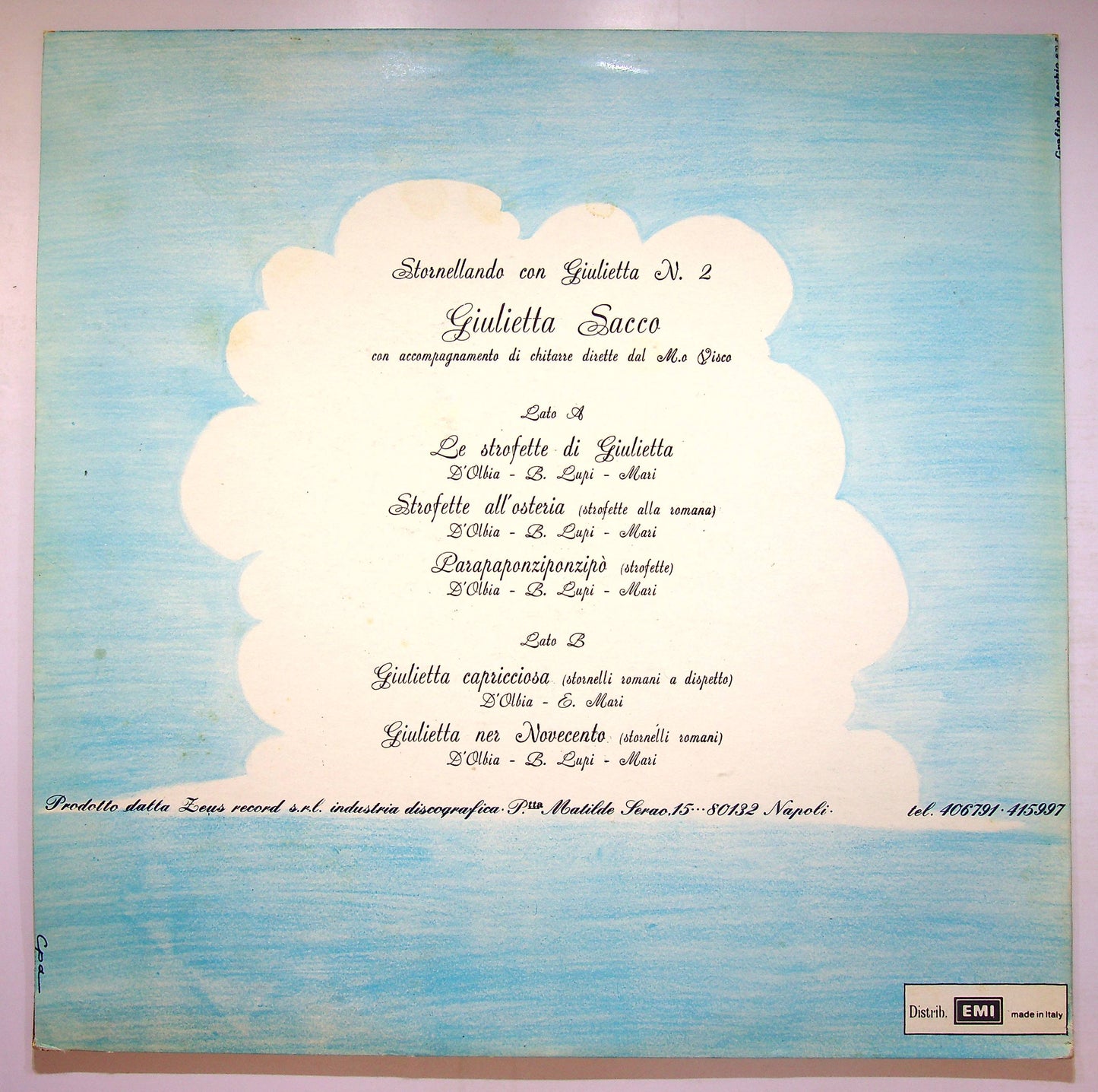 EBOND Giulietta Sacco - Stornellando Con Giulietta N. 2 Vinile V080022