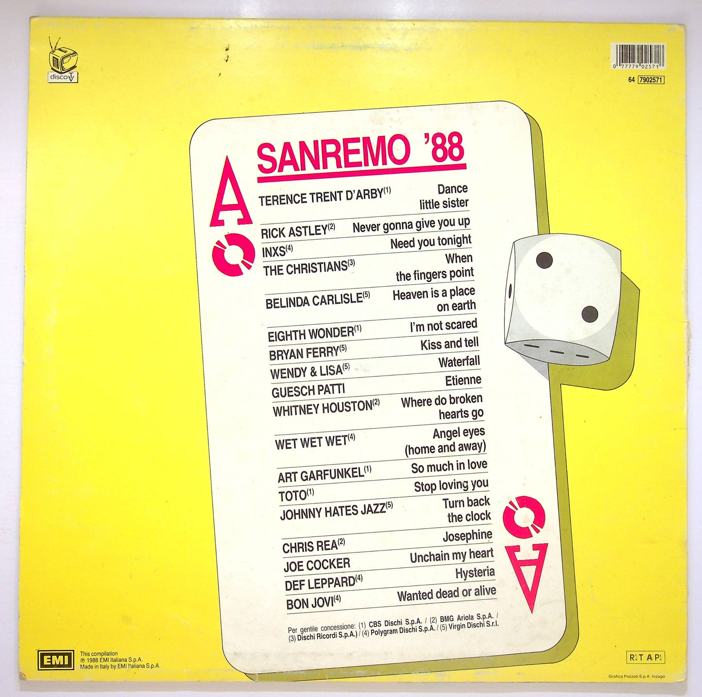EBOND Various - Sanremo 88 Vinile V080126