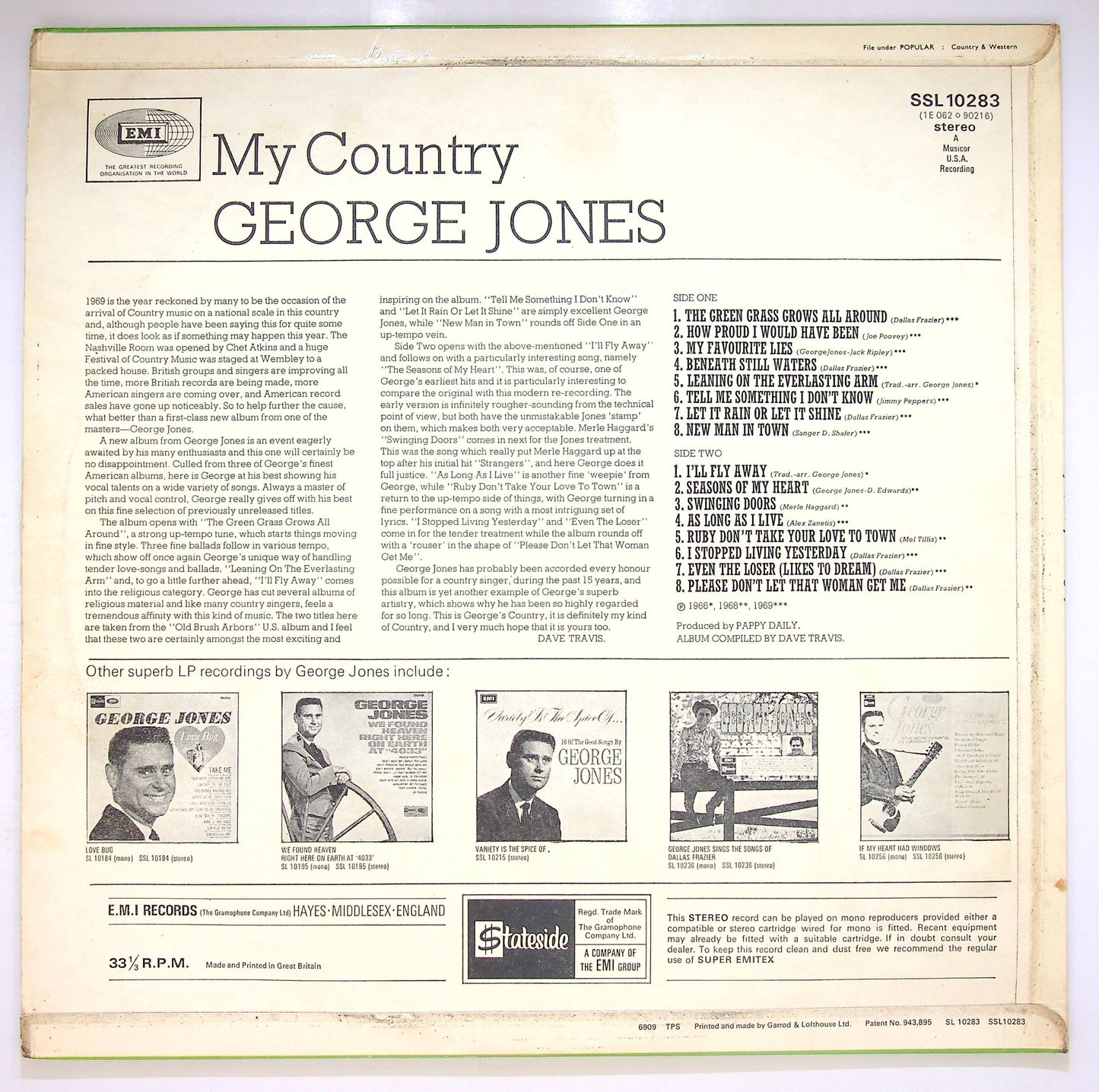 EBOND George Jones - My Country Vinile V081031