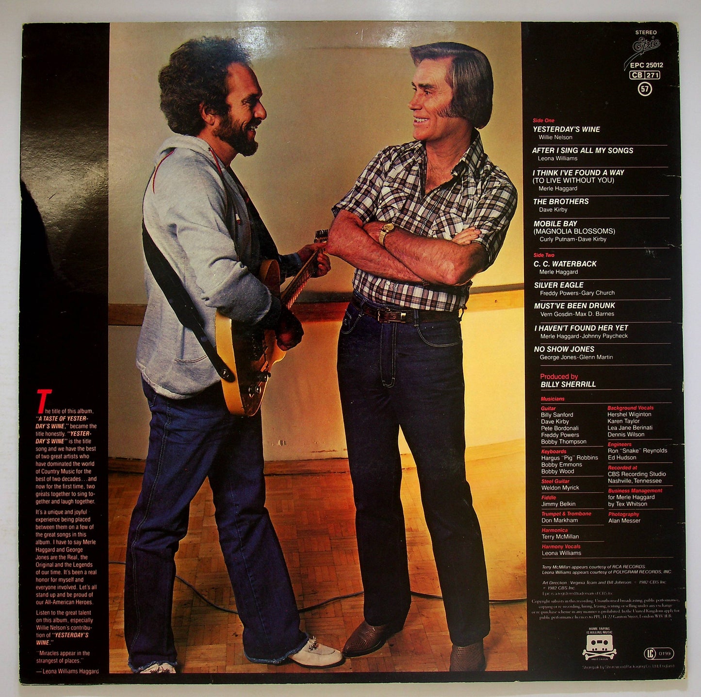 EBOND Merle Haggard - George Jones - A Taste Of Yesterdays Wine Vinile V081032