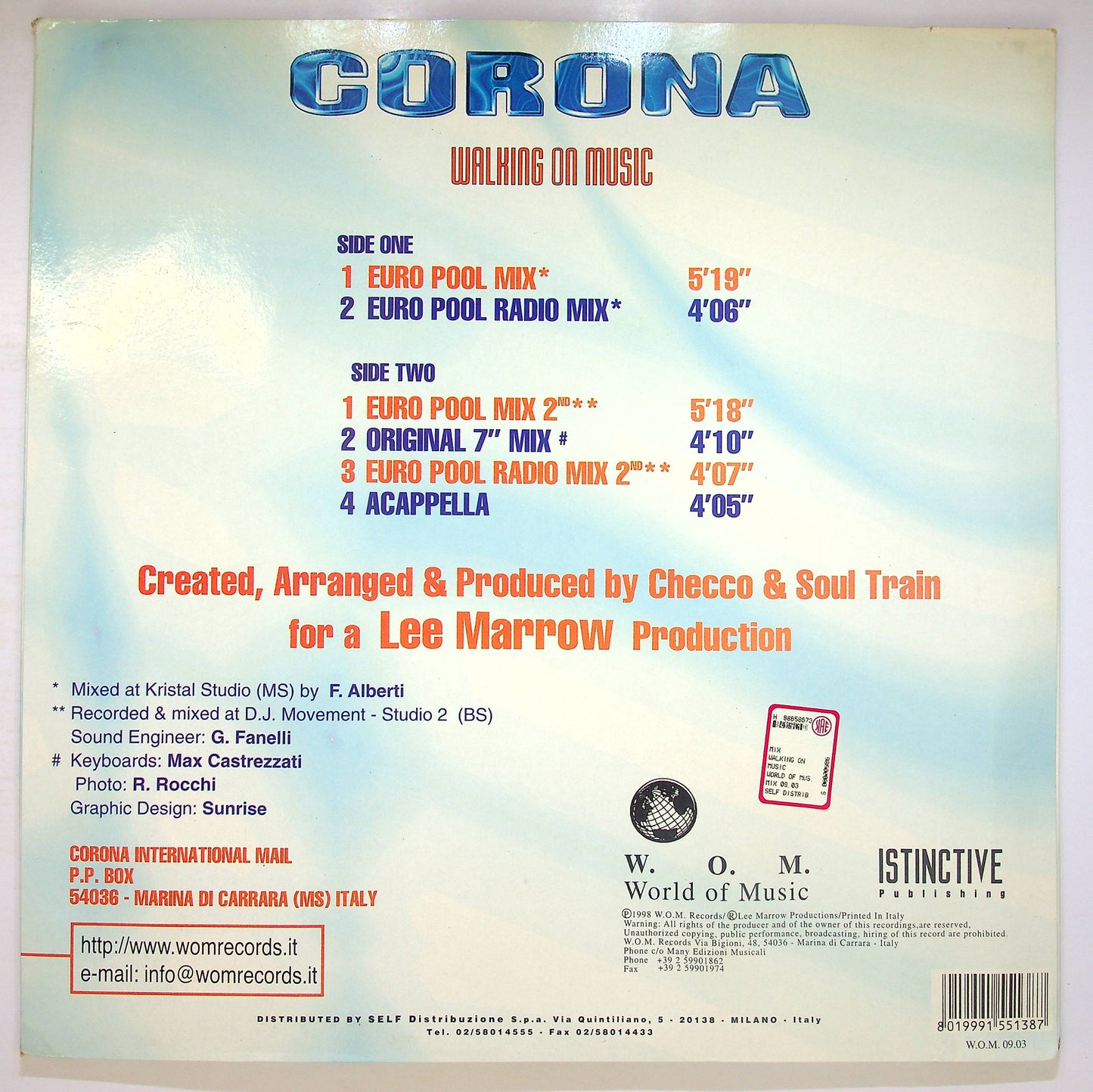 EBOND Corona - Walking On Music Vinile V081081