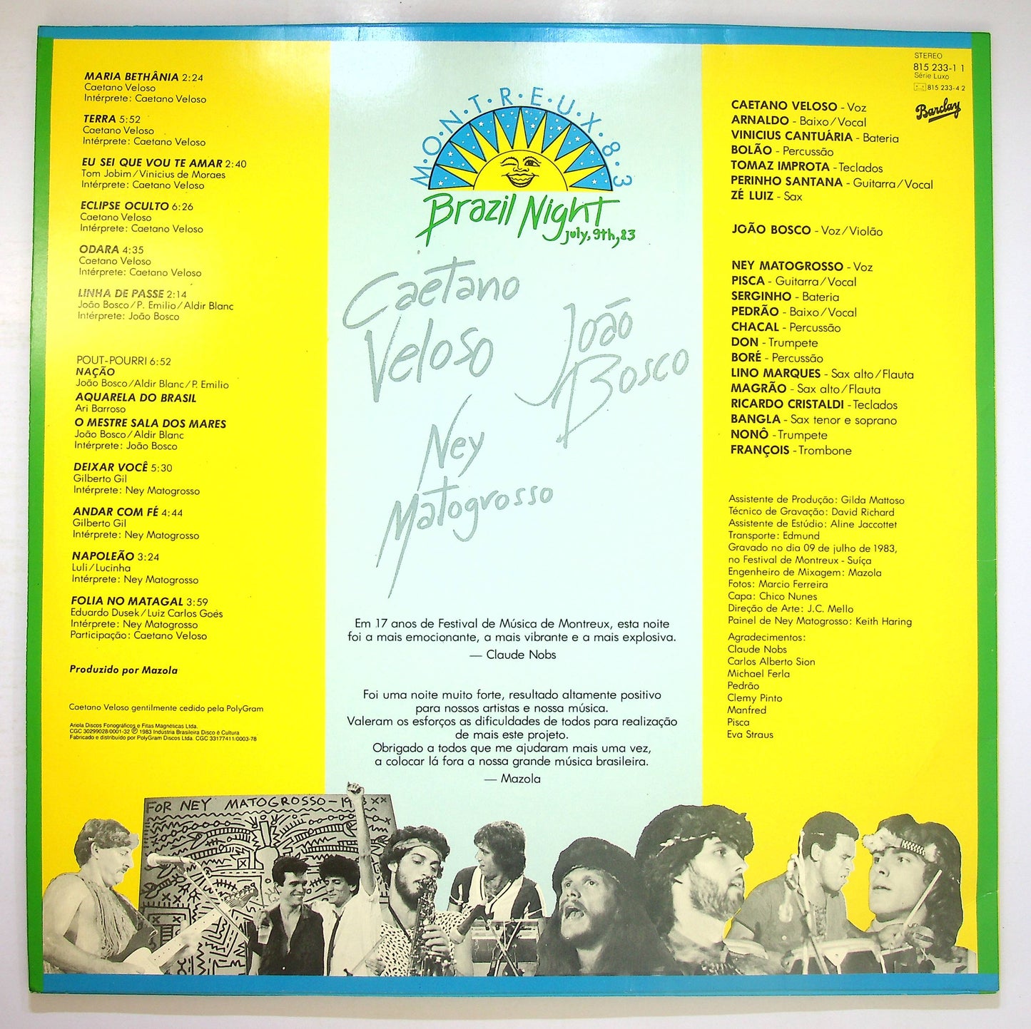 EBOND C Veloso, J Bosco, N Matogrosso - Brazil Night Montreux 83 Vinile V081083