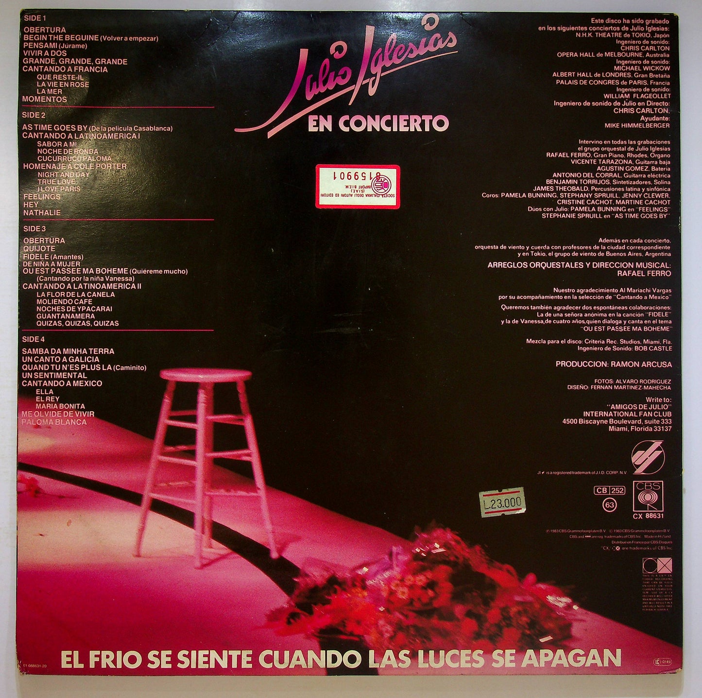 EBOND Julio Iglesias - En Concierto Vinile V081105