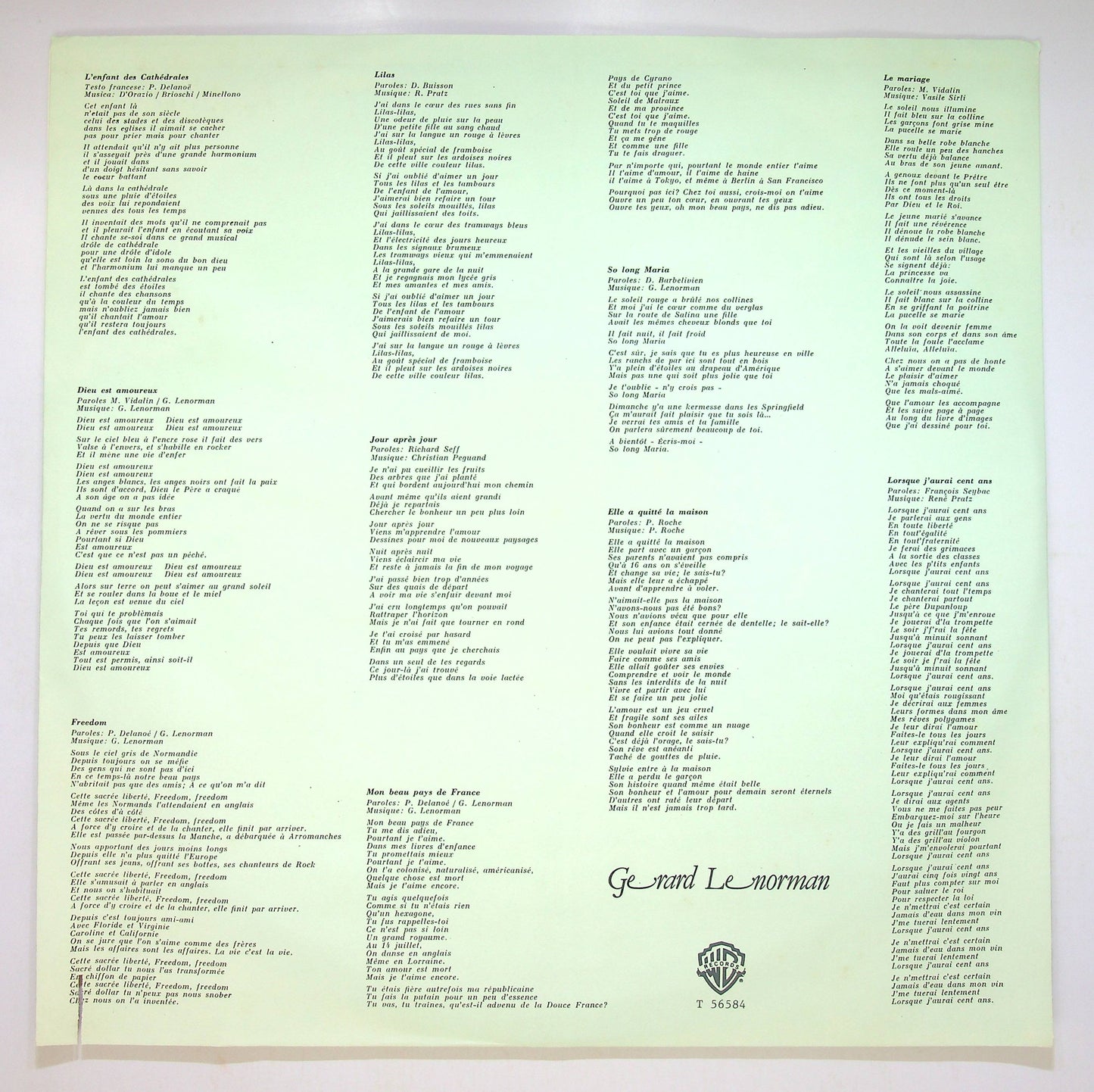 EBOND Gerard Lenorman - Gerard Lenorman Vinile V083012
