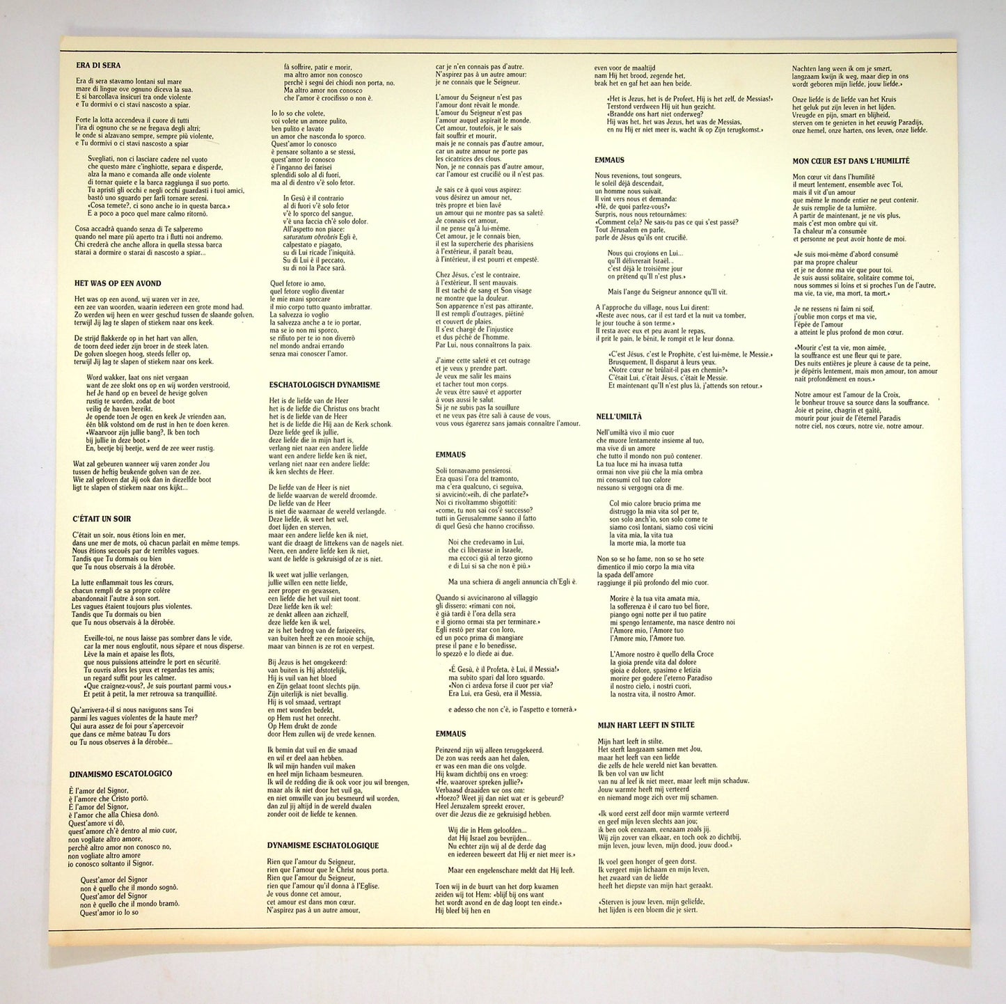 EBOND Chiesa Nostro Amore Canti della Pia Unio Redemptor Hominis Vinile V083041
